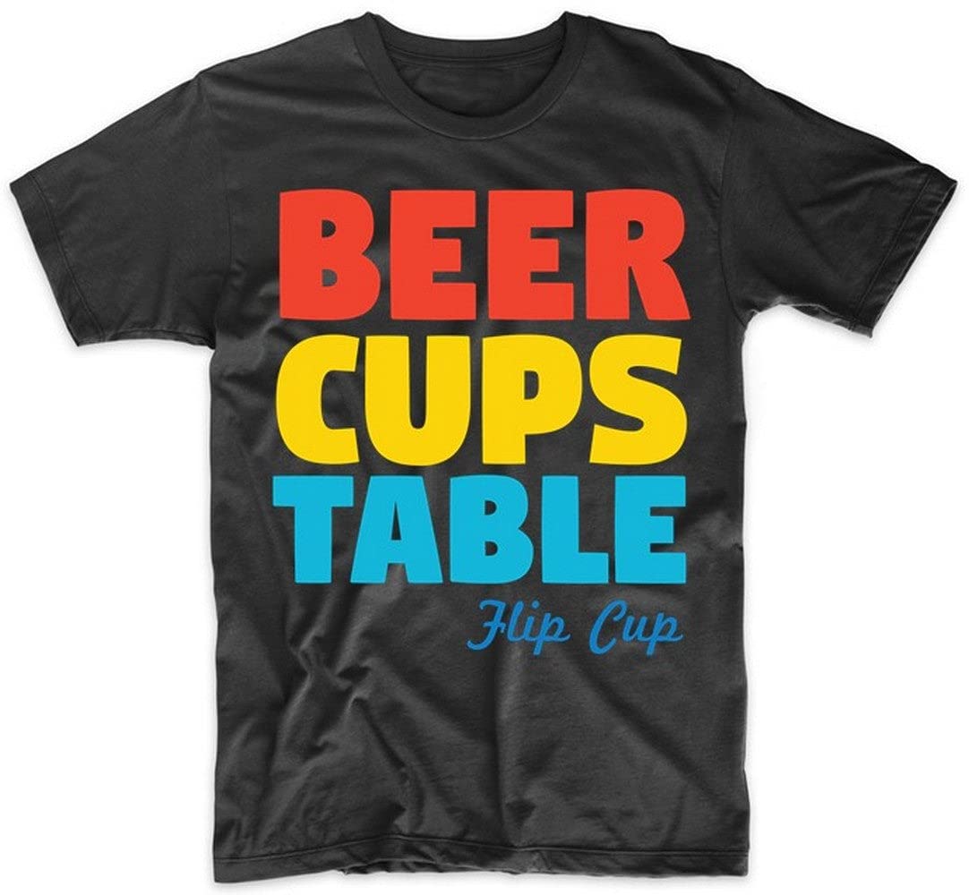 Funny Beer Pong Table Flip Cup T-Shirt - Cool Drinking Game Apparel for Parties & Bar Nights - Perfect for College Events & Tailgating