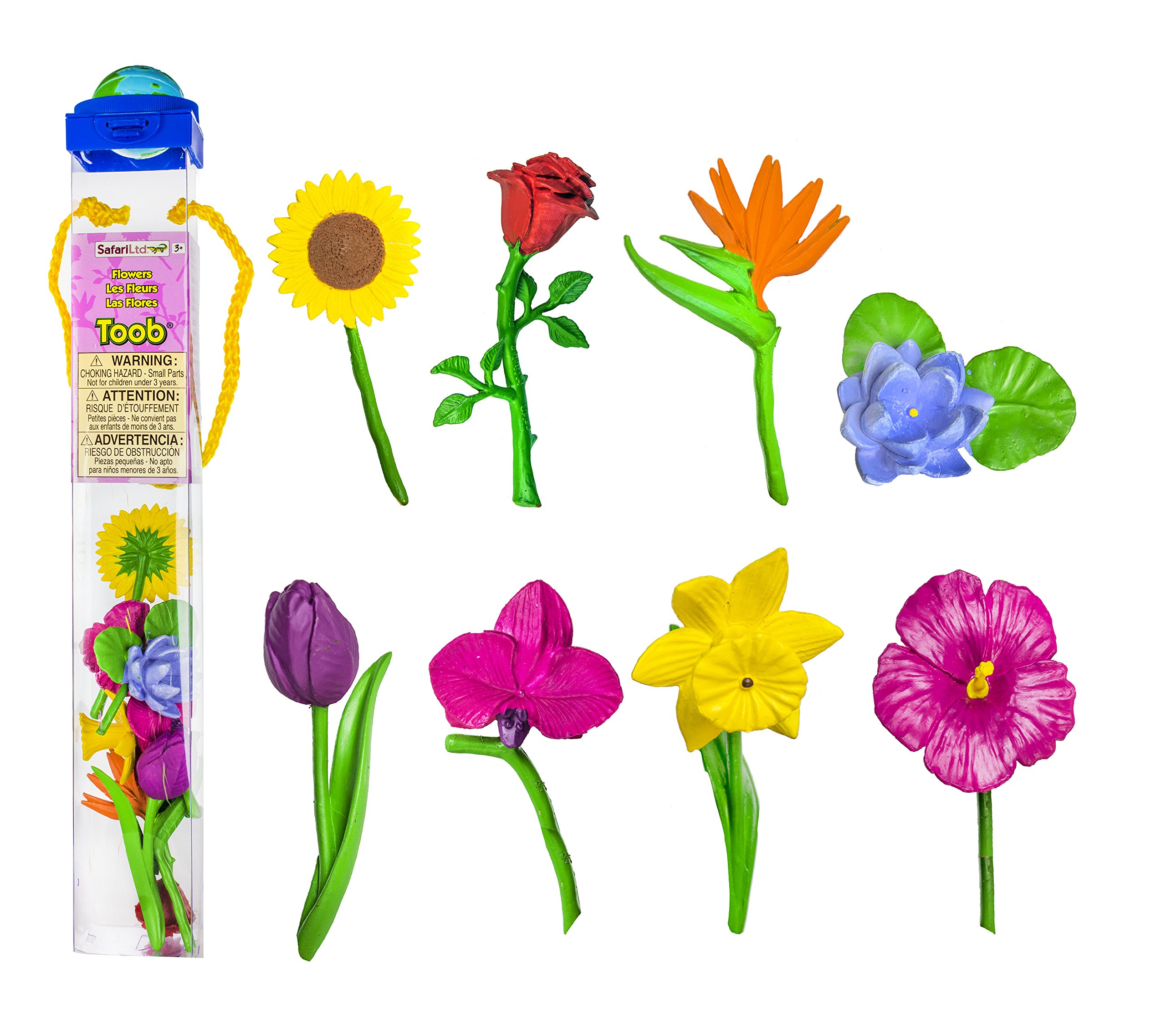 Safari Ltd Flowers TOOB - 12 Realistic Miniature Flower Figurines for Kids, Educational Toys, Nature Exploration & Home Decor | Perfect for Play, Learning & Display