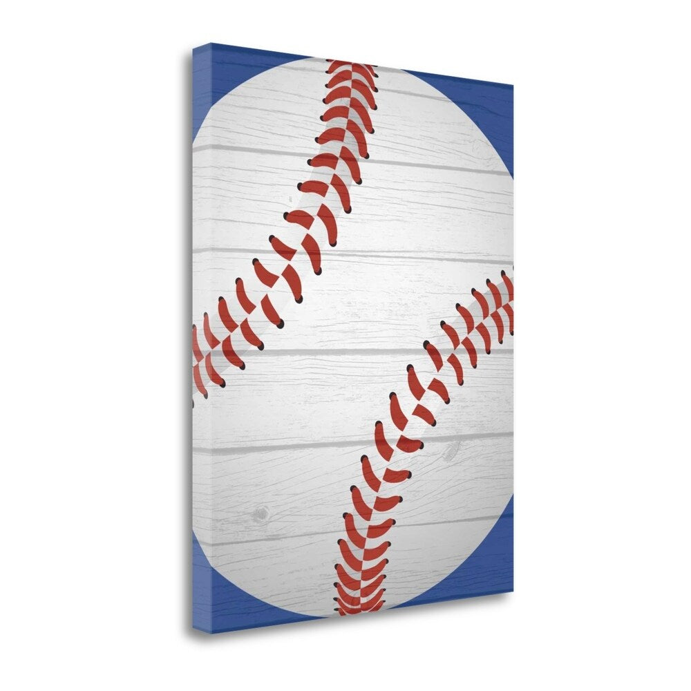 Baseball II by Tamara Robinson - Premium Giclee Art Print on Gallery Wrapped Canvas, Framed & Ready to Hang - Perfect for Sports Memorabilia Collections, Man Cave Decor, or Baseball Fan Gifts