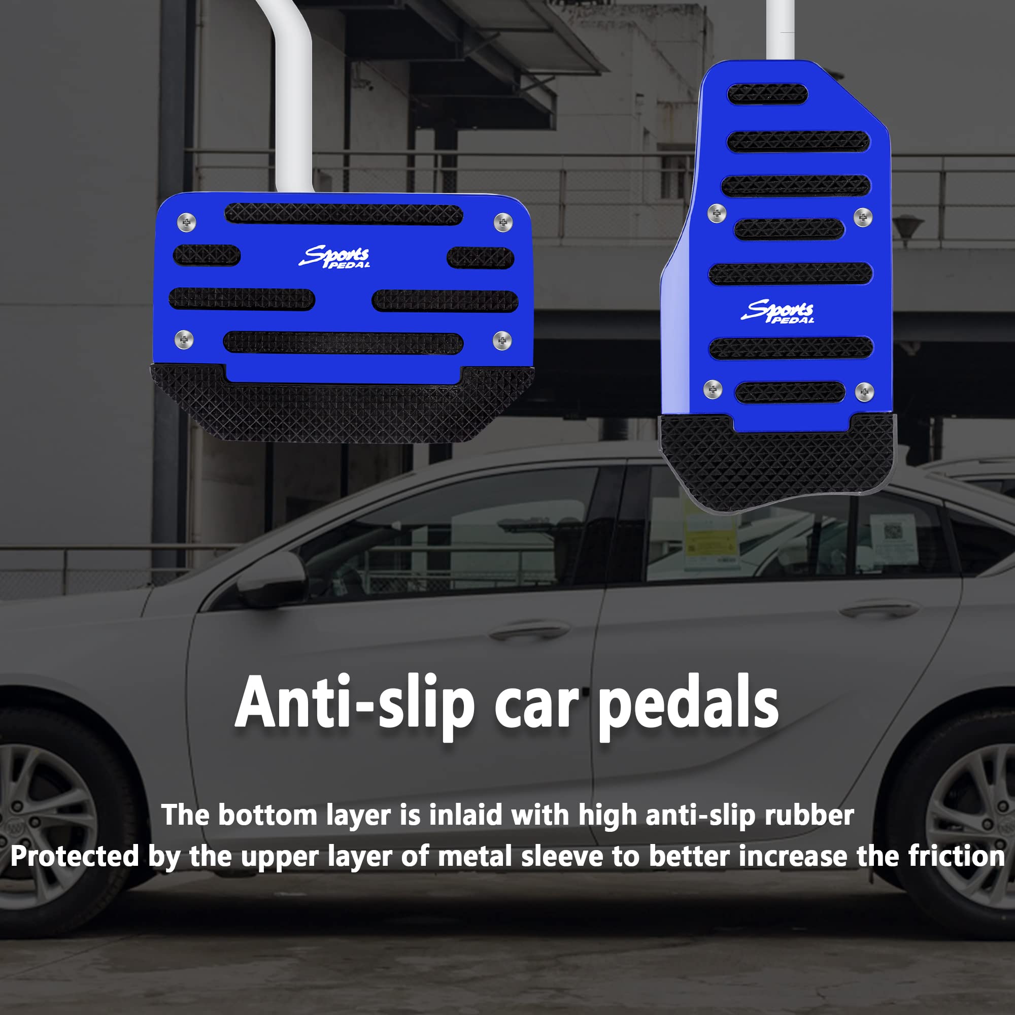 Non-Slip Auto Pedal Covers (2PCS) - Universal Car Safety Accessories for Sporty Decor