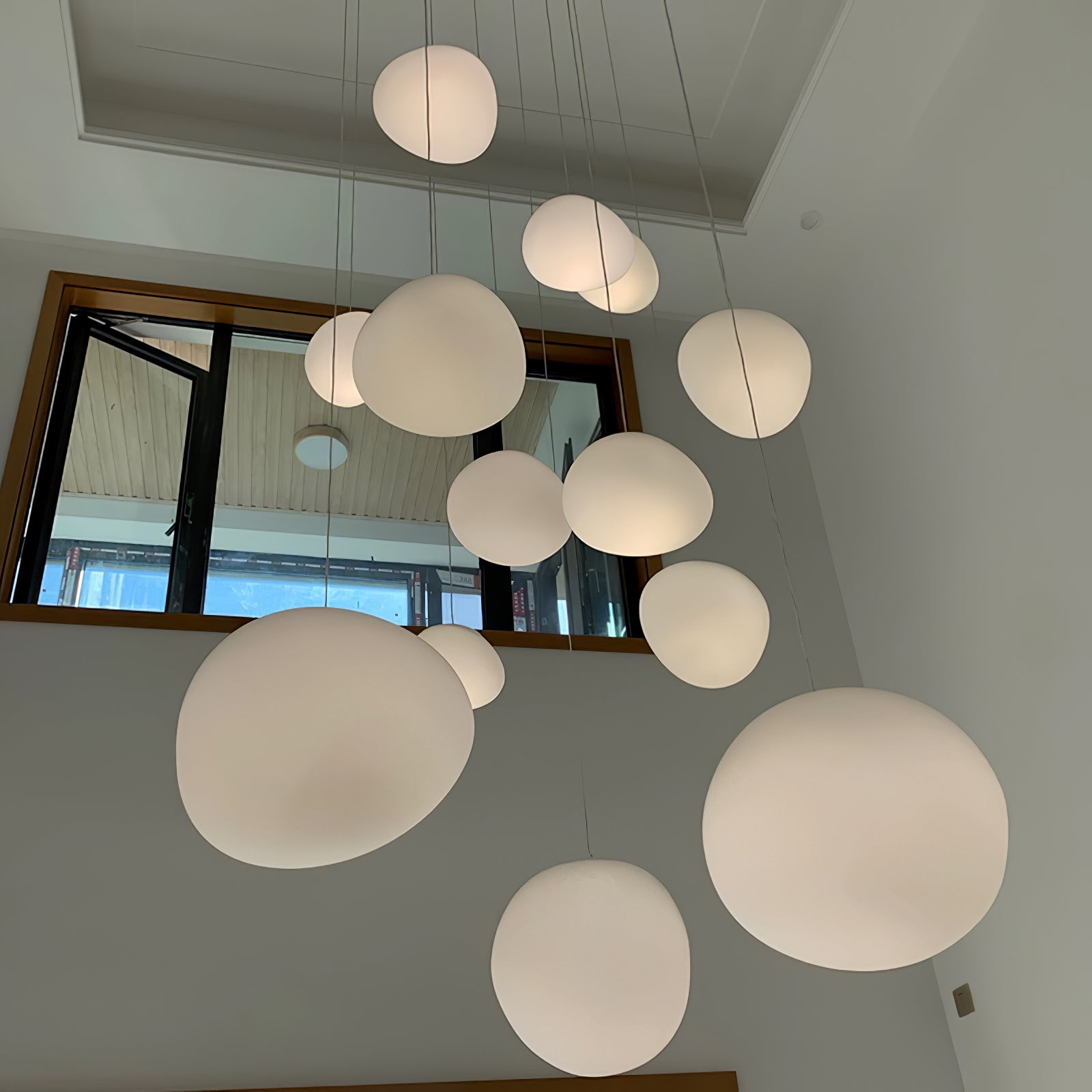 Stylish Gregg Stone Shape Glass Pendant Light - Modern Hanging Fixture for Kitchen Island, Dining Room & Bedroom Lighting