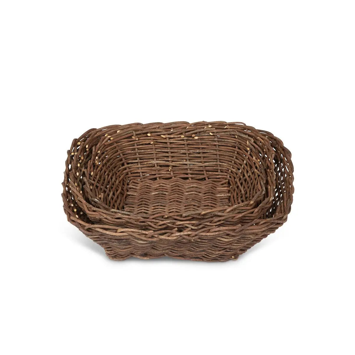 Premium Rattan Tray Set - Natural Woven Palm Serving Tray with Handles - Perfect for Coffee Table Decor, Breakfast in Bed, or Beach Picnic Accessories