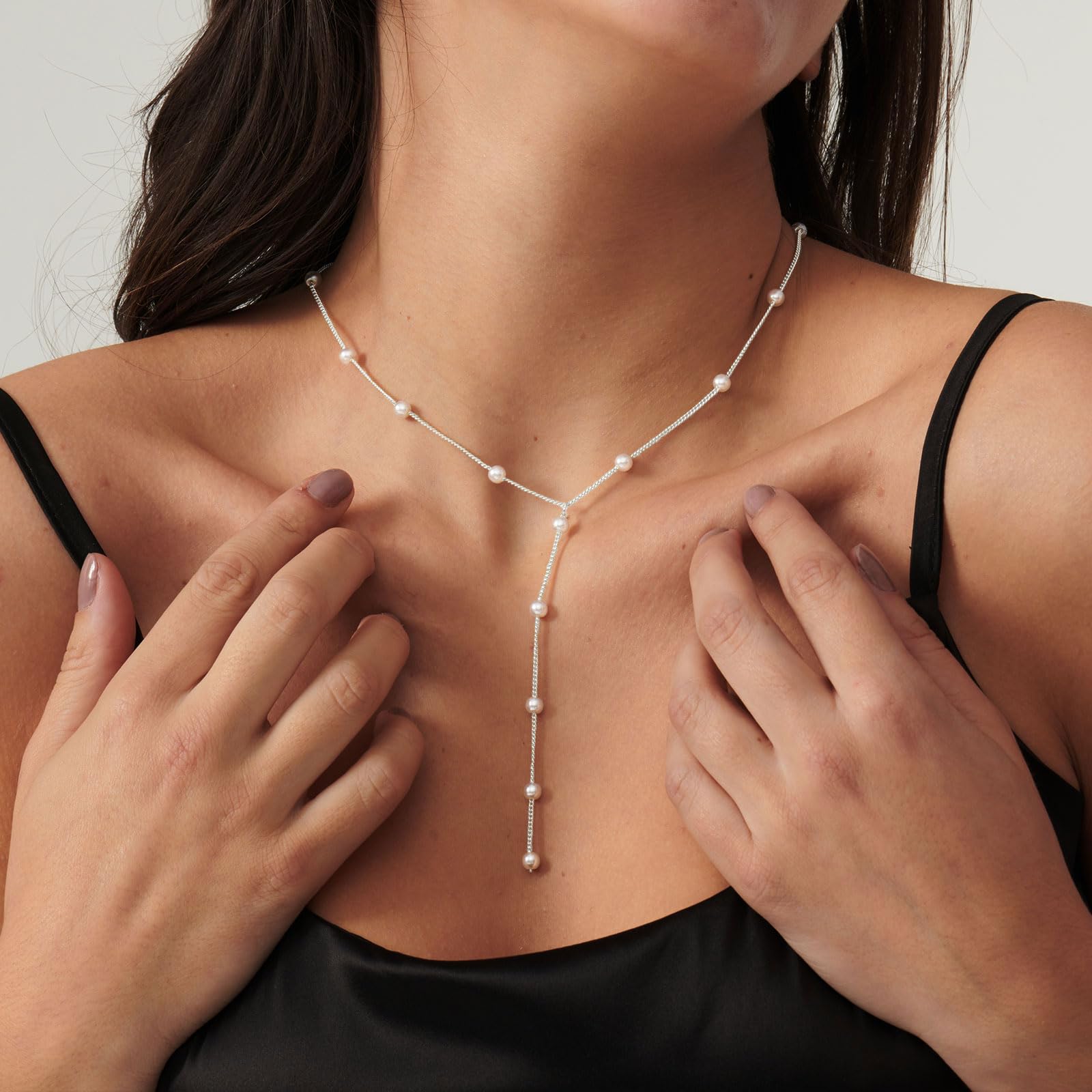 14k Gold Plated Pearl Necklace for Women - Dainty Minimalist Everyday Jewelry | Perfect for Office, Date Night & Special Occasions
