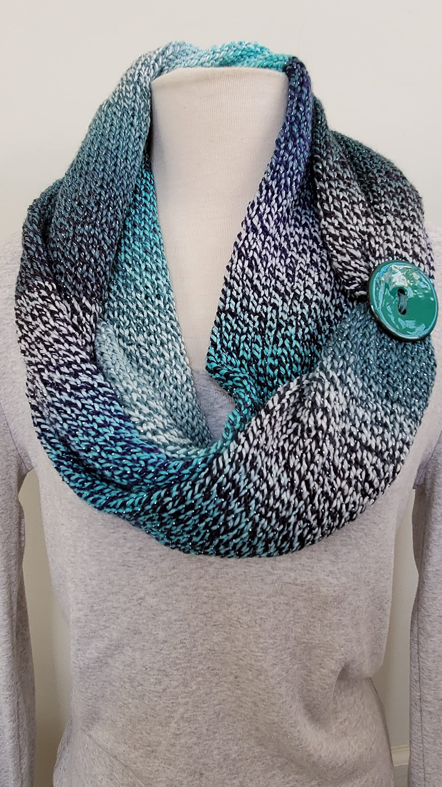 Hand Knit Infinity Scarf - Soft Warm Winter Fashion Accessory for Women | Perfect for Office, Travel & Casual Outfits