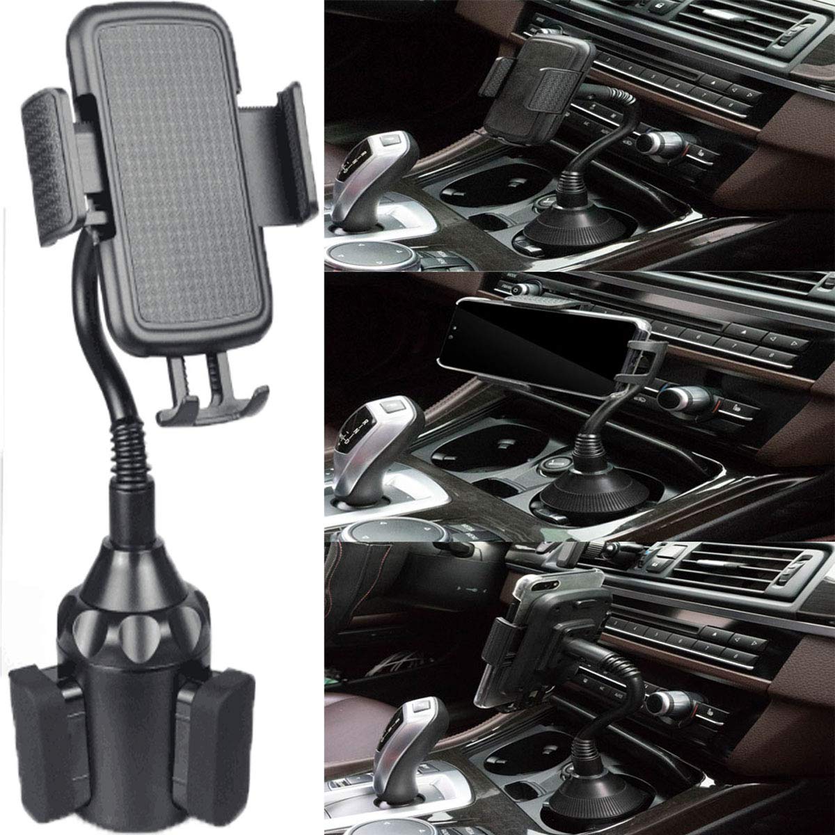 Universal Car Cup Holder Phone Mount - Adjustable Gooseneck Cradle for Smartphones - Perfect for Driving & Navigation
