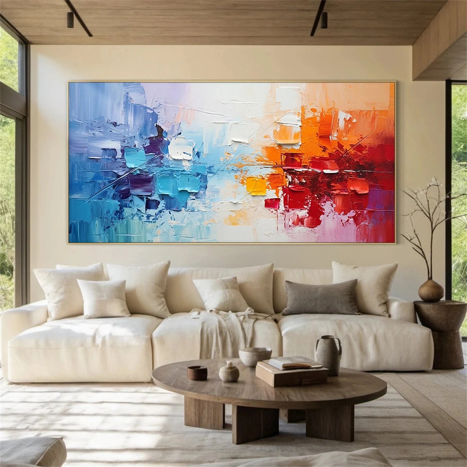 Abstract Painting #AB 302 - Modern Wall Art for Living Room, Bedroom & Office Decor | Large Canvas Artwork for Home & Office Interior Design