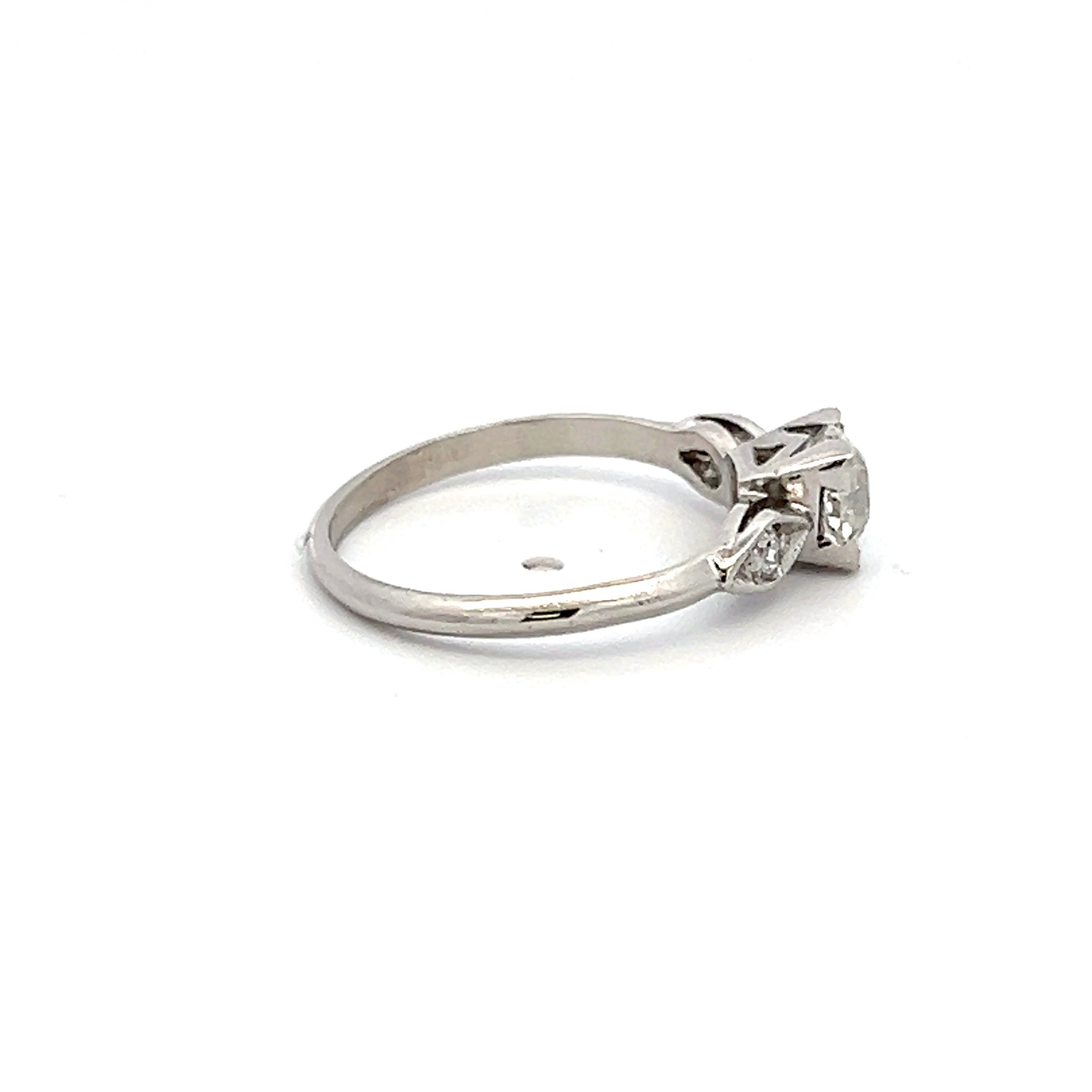 0.74 Carat Old European Cut & Round Diamond Platinum Engagement Ring - Vintage Style Wedding Band for Women, Perfect for Proposals & Anniversaries