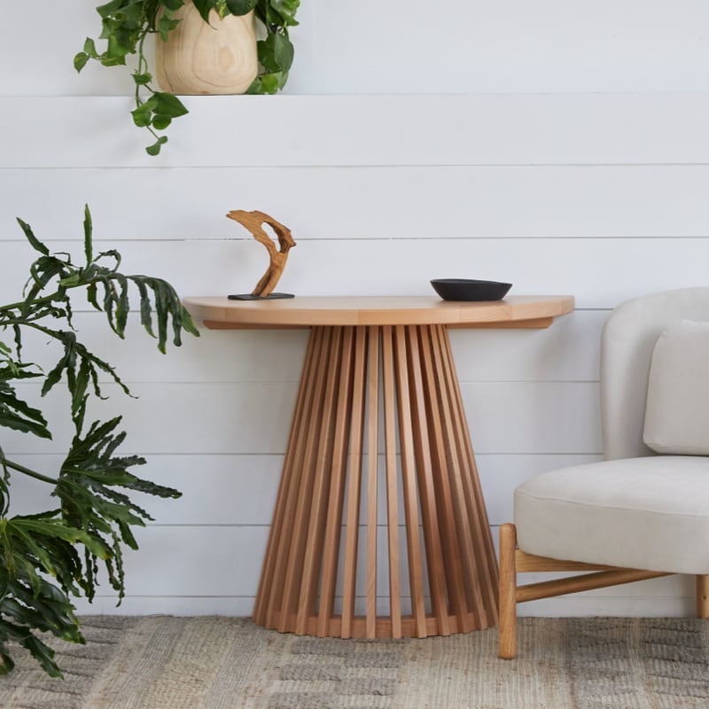 Eco-Friendly Zero Waste Entryway Table - Sustainable Wooden Console Table for Hallway, Living Room & Foyer Organization