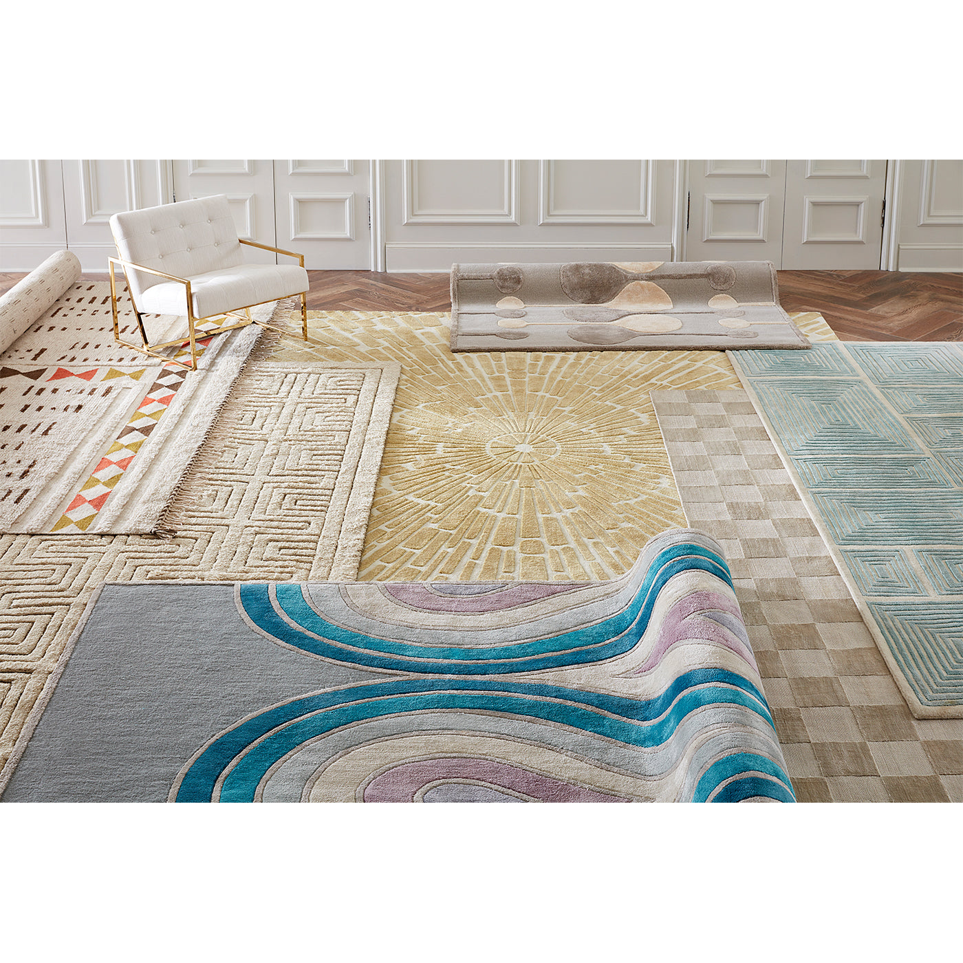 Sunburst Hand Knotted Rug - Premium Bohemian Style Area Rug for Living Room, Bedroom & Dining Room - Soft & Durable Home Decor