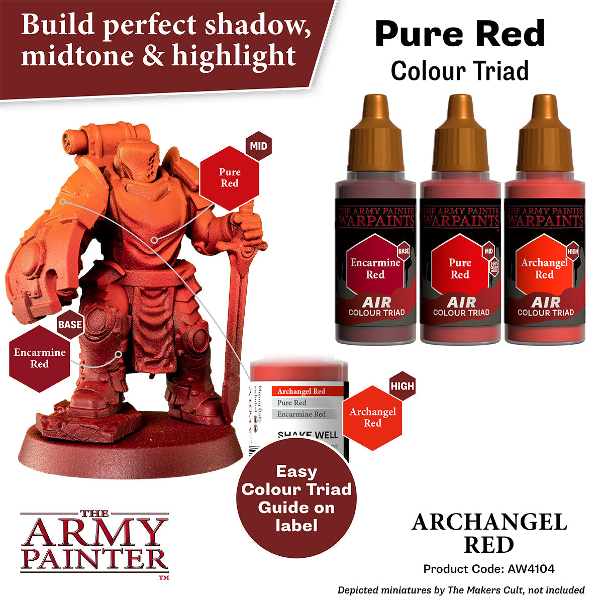 Warpaints Air: Archangel Red - Premium Model Paint for Miniatures & War Games - Perfect for Tabletop Gaming & Hobbyists