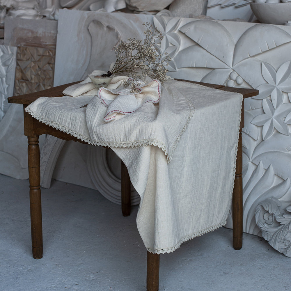 Elegant Pointelle Lace Tablecloth - Round or Rectangular Wedding Dining Decor - Perfect for Bridal Showers, Anniversary Dinners & Formal Events