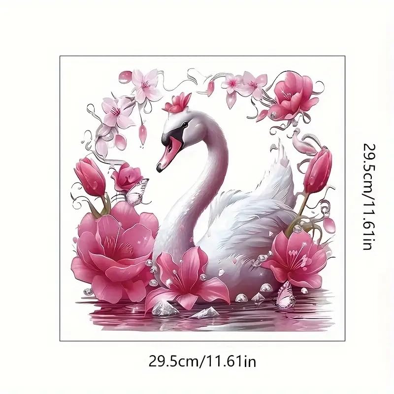 Waterproof Swan Blossoms Flower Toilet Cover Stickers - Spring Floral Leaf Butterfly Bathroom Decals for Toilet Lid, Tank & Seat | Self-Adhesive Vinyl Wall Stickers for Bathroom Decor (Home, Apartment, RV)