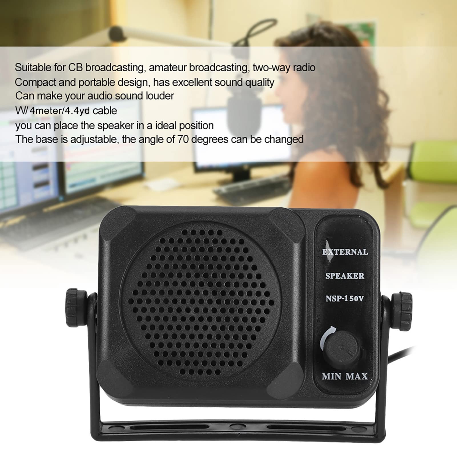 Car Speaker Mini External Speaker NSP-150V 2-Way Radio CB HF VHF UHF Transceiver Accessory with 3W Speakers for Car Truck Vehicle - Ideal for Mobile Communication and On-the-Go Connectivity