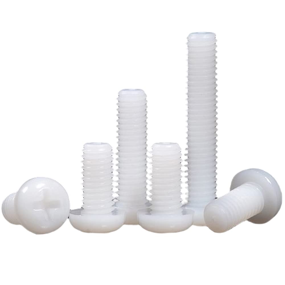 100pcs White Nylon Phillips Round Head Plastic Screws M5x30mm - DIY, Drones, Telescopes, Electronics & Mechanical Fasteners | Perfect for Home Repairs, RC Models & Tech Projects
