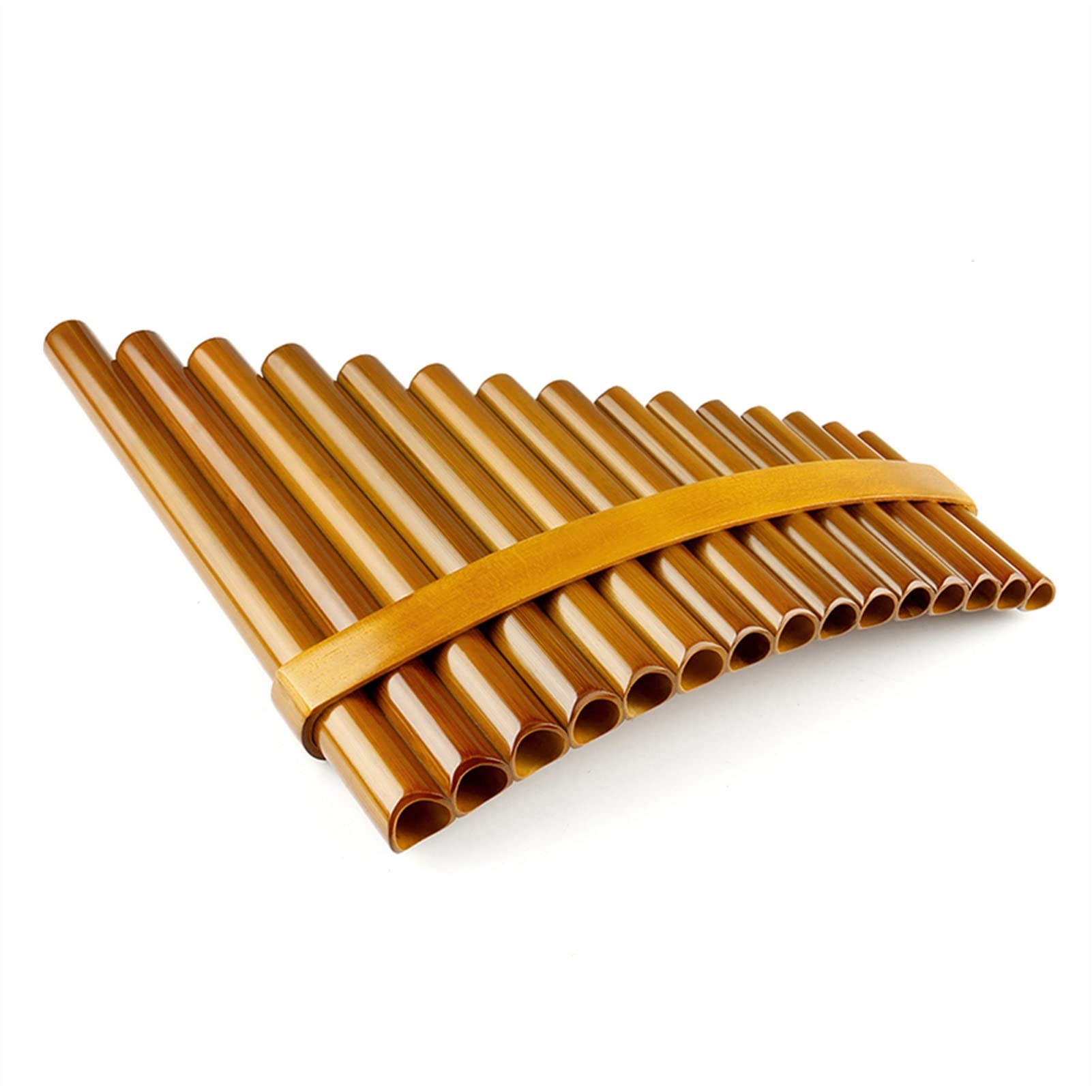 Professional G Key Brown Pan Flute - Handmade 15 Pipe Panpipes Wind Instrument for Music Performances, Meditation & Relaxation | Perfect for Beginners & Professionals
