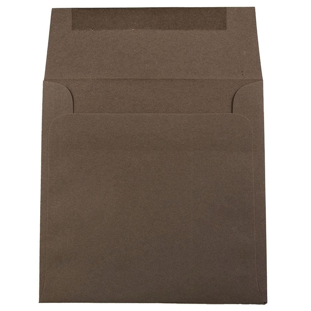 JAM PAPER 6.5x6.5 Inch Premium Chocolate Brown Recycled Invitation Envelopes - Bulk Pack of 250 - Perfect for Wedding, Birthday & Business Cards Mailing