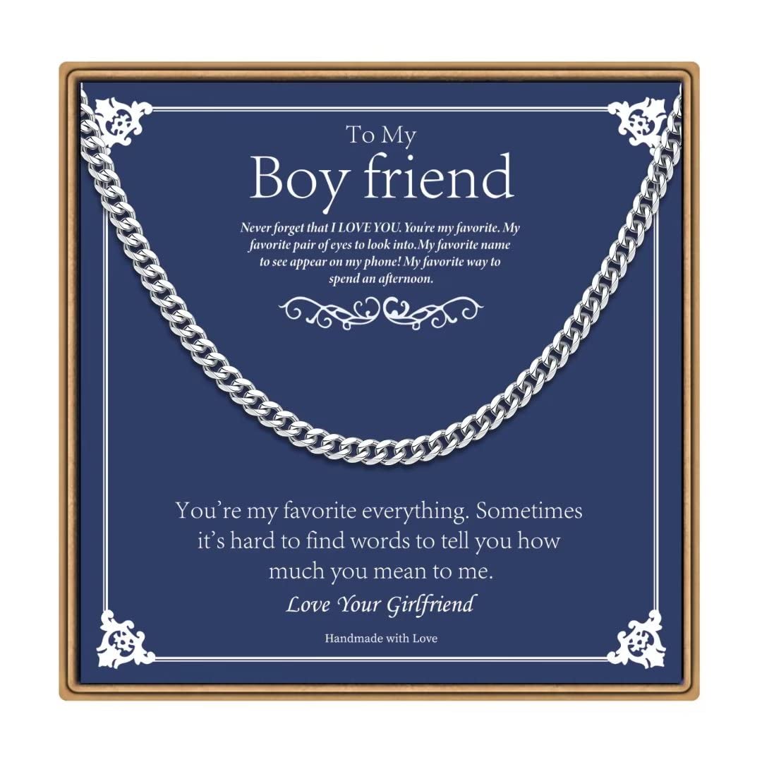 PAERAPAK Men's Chain Necklace - Stylish Jewelry Gift for Dad, Husband, Boyfriend, Stepdad & Grandpa - Perfect for Father's Day, Anniversary, Christmas, Birthday & Valentine's Day - Ideal for Casual Wear, Date Nights & Special Occasions