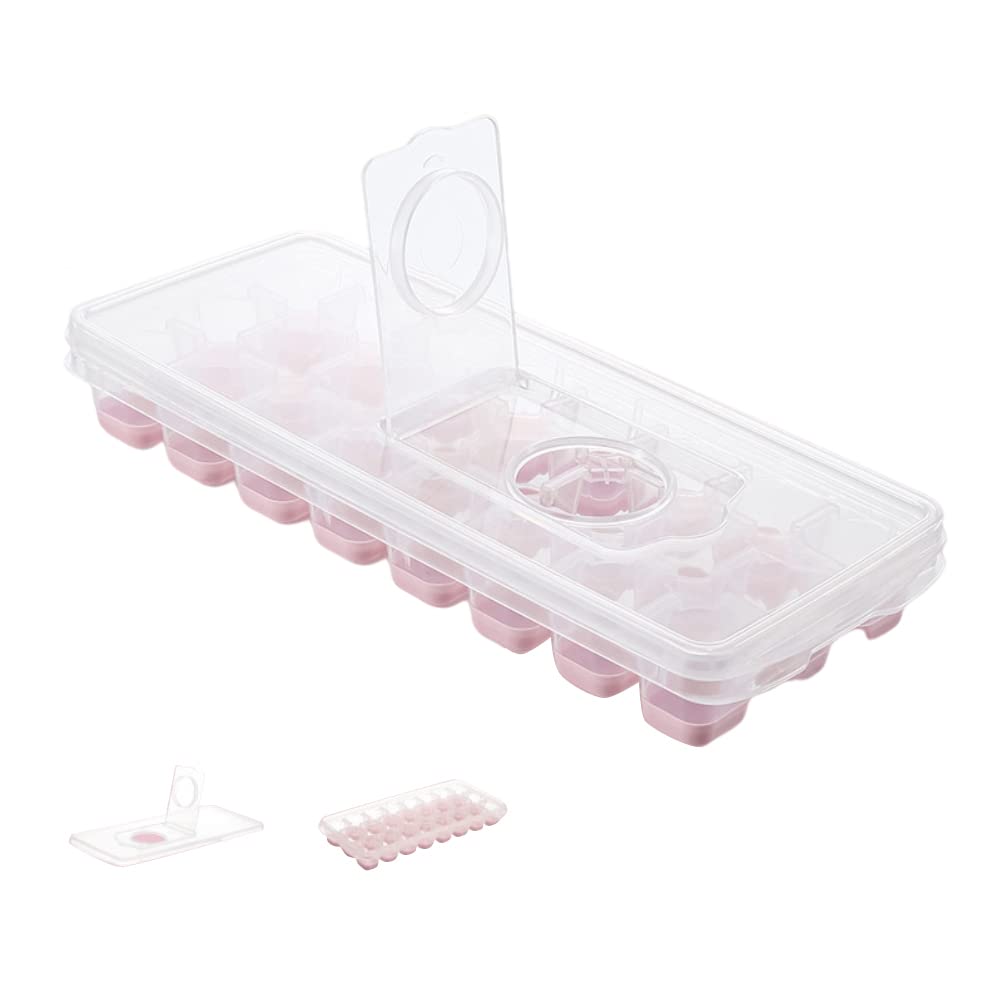 No-Spill Silicone Ice Cube Tray with Lid - 24 Grid Flexible Freezer Mold for Whiskey, Beer, Cocktails - Perfect for Home Bars, Parties & Kitchen Use - Leak-Proof Container Chills Drinks Fast