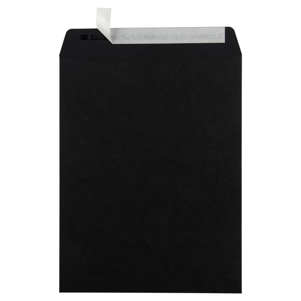 LUXPaper 10 x 13 Open End Envelopes - Self Seal Peel & Press Envelopes in Midnight Black | 80lb Premium Text Paper | Pack of 250 | Perfect for Business Mailing, Wedding Invitations & Office Documents