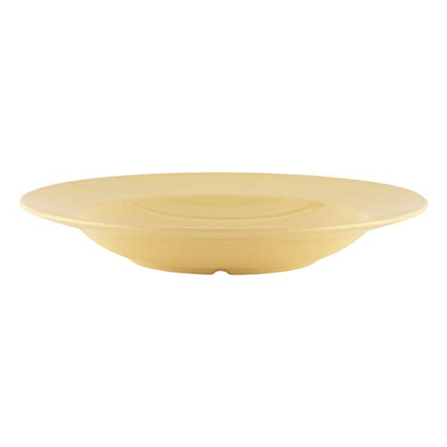 Premium 24 oz Yellow Melamine Bowls - Diamond Harvest Collection (Pack of 12) - Durable & Lightweight Dishware for Outdoor Dining, Picnics, Camping & Party Serving