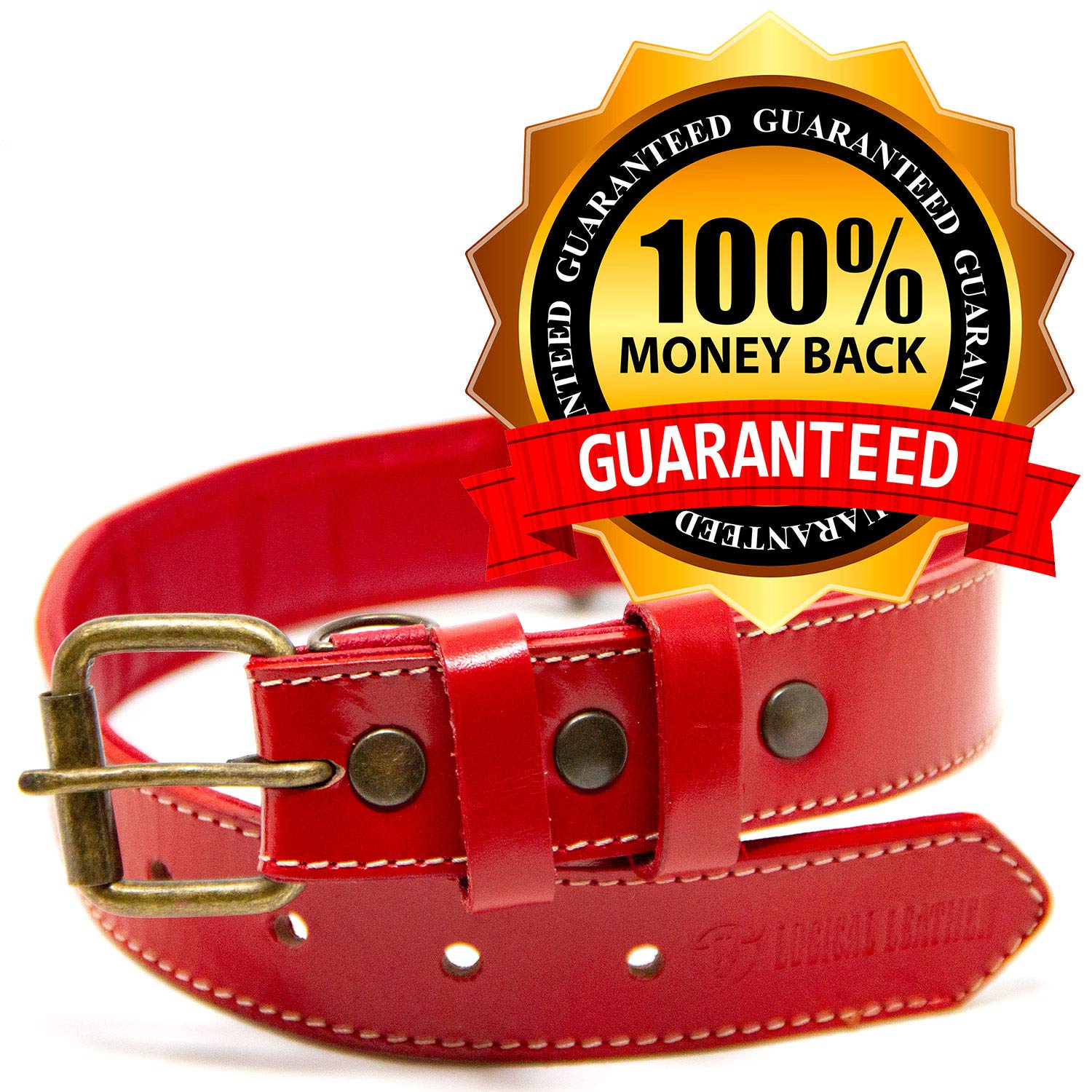 Premium Full Grain Leather Dog Collar for Large Dogs - Padded Comfort & Durable Design (Red, XL) - Perfect for Daily Walks, Training & Outdoor Adventures