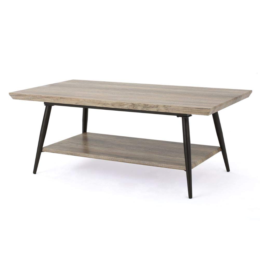 Christopher Knight Home Lathom Wood Coffee Table in Canyon Grey - Modern Living Room Centerpiece for Home Decor & Entertainment Spaces