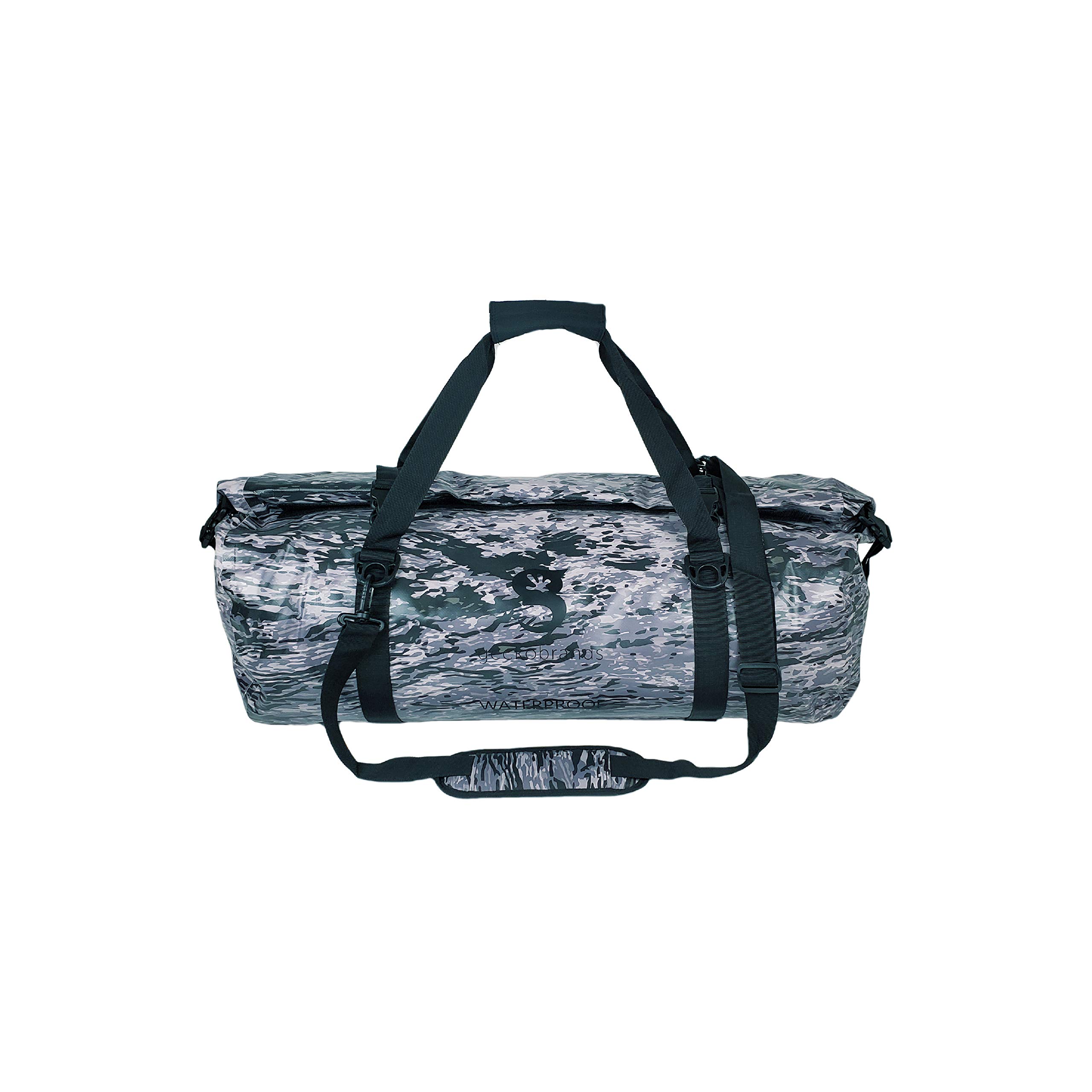 Waterproof 50L PVC Duffel Bag with Shoulder Strap & 3 Interior Pockets - Heavy Duty Tarpaulin Dry Bag for Camping, Hiking, Travel & Water Sports | GeckoBrands