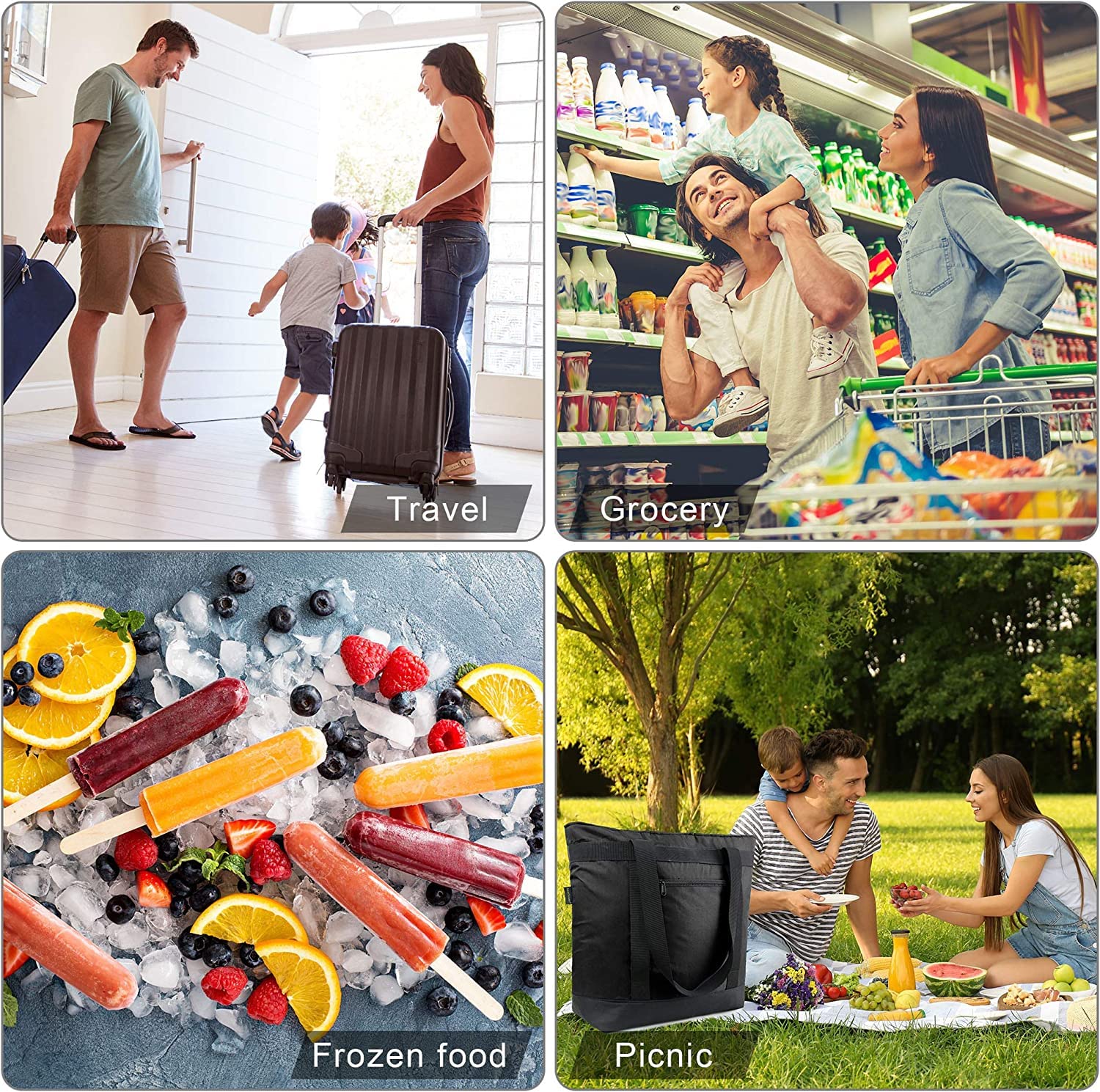 BeeGreen Insulated Cooler Bag - Leakproof Freezer Tote for Groceries & Food Delivery | Picnic & Camping Essential