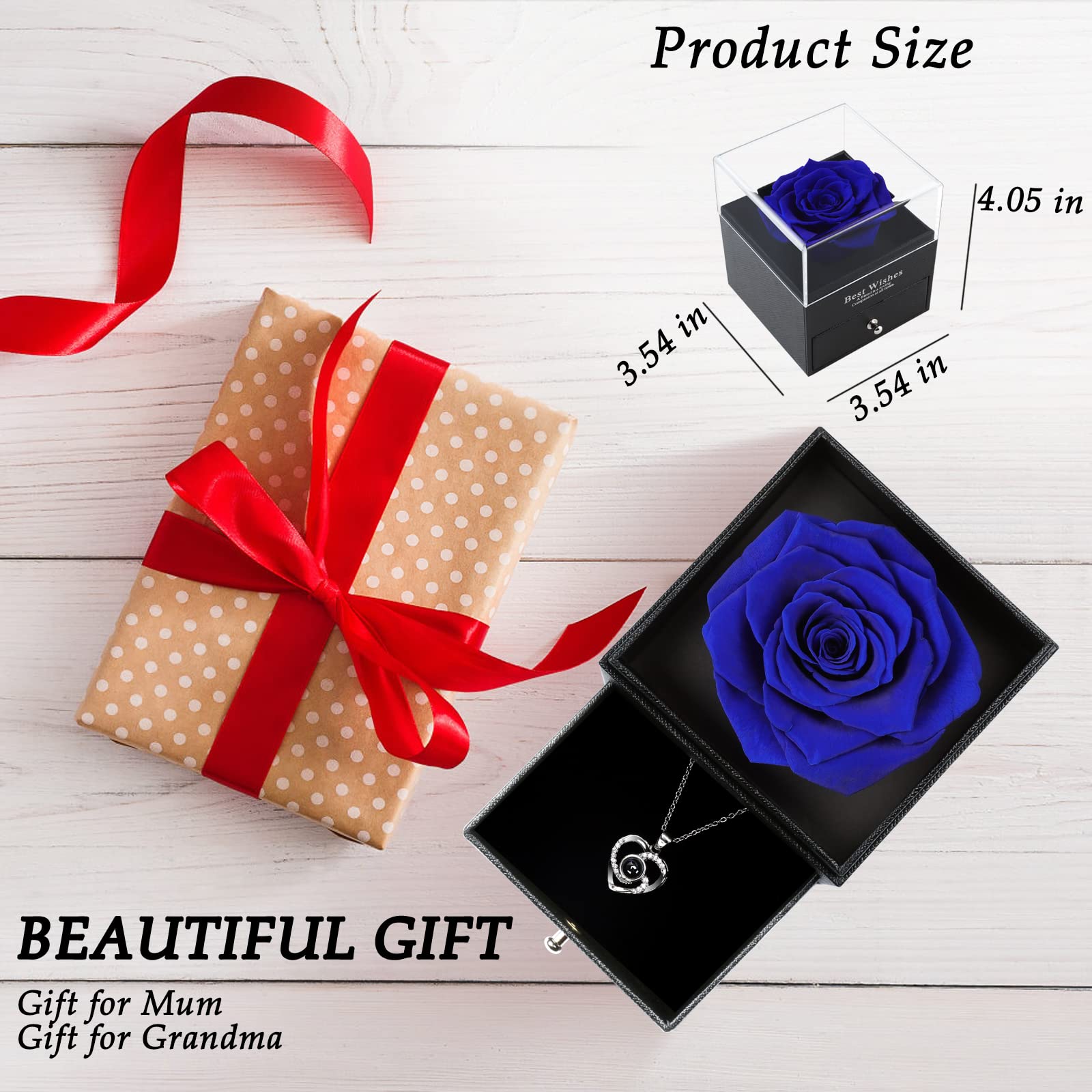 Eternal Real Rose Flower - Preserved Fresh Roses for Christmas, Birthday, Valentine's Day Gifts for Her, Wife, Mom & Women | Home Decor, Wedding Centerpiece, Romantic Gift Idea