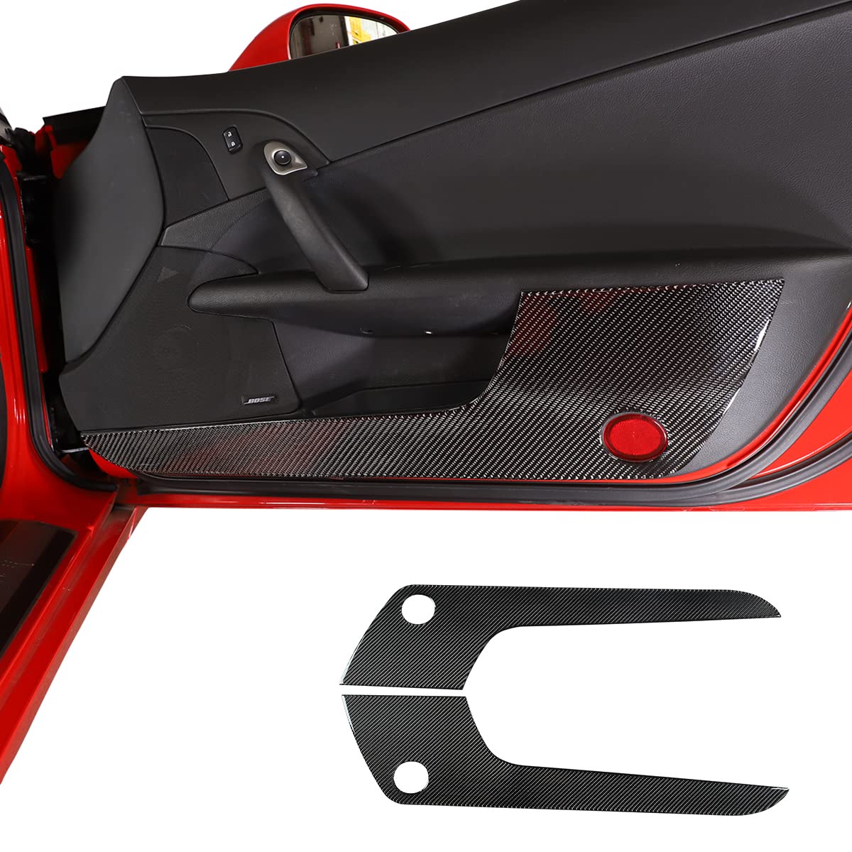 Premium Carbon Fiber Door Panel Trim for Chevrolet Corvette C6 (2005-2013) - Anti-Scratch Interior Decoration & Kick Protection - Black Car Accessories - Perfect for Car Shows, Daily Driving & Interior Upgrades