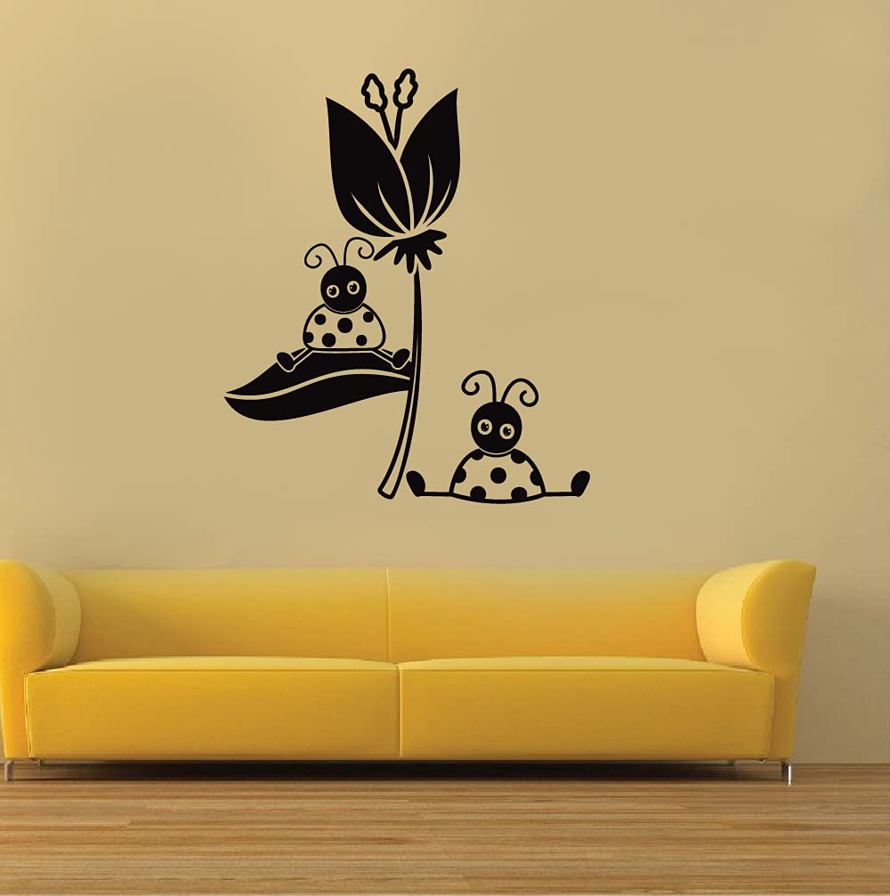 Cute Ladybug Vinyl Wall Stickers - 30x20 Inch Animal Insect Decals for Kids Room, Nursery & Playroom Decor - Perfect for Boys, Girls & Home Decoration