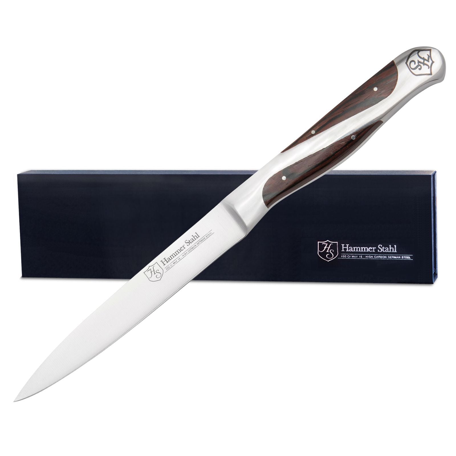 Hammer Stahl 4.5 Inch Utility Knife - Heavy Duty Retractable Razor Blade Cutter for Box Opening, Crafting, DIY Projects & Home Improvement