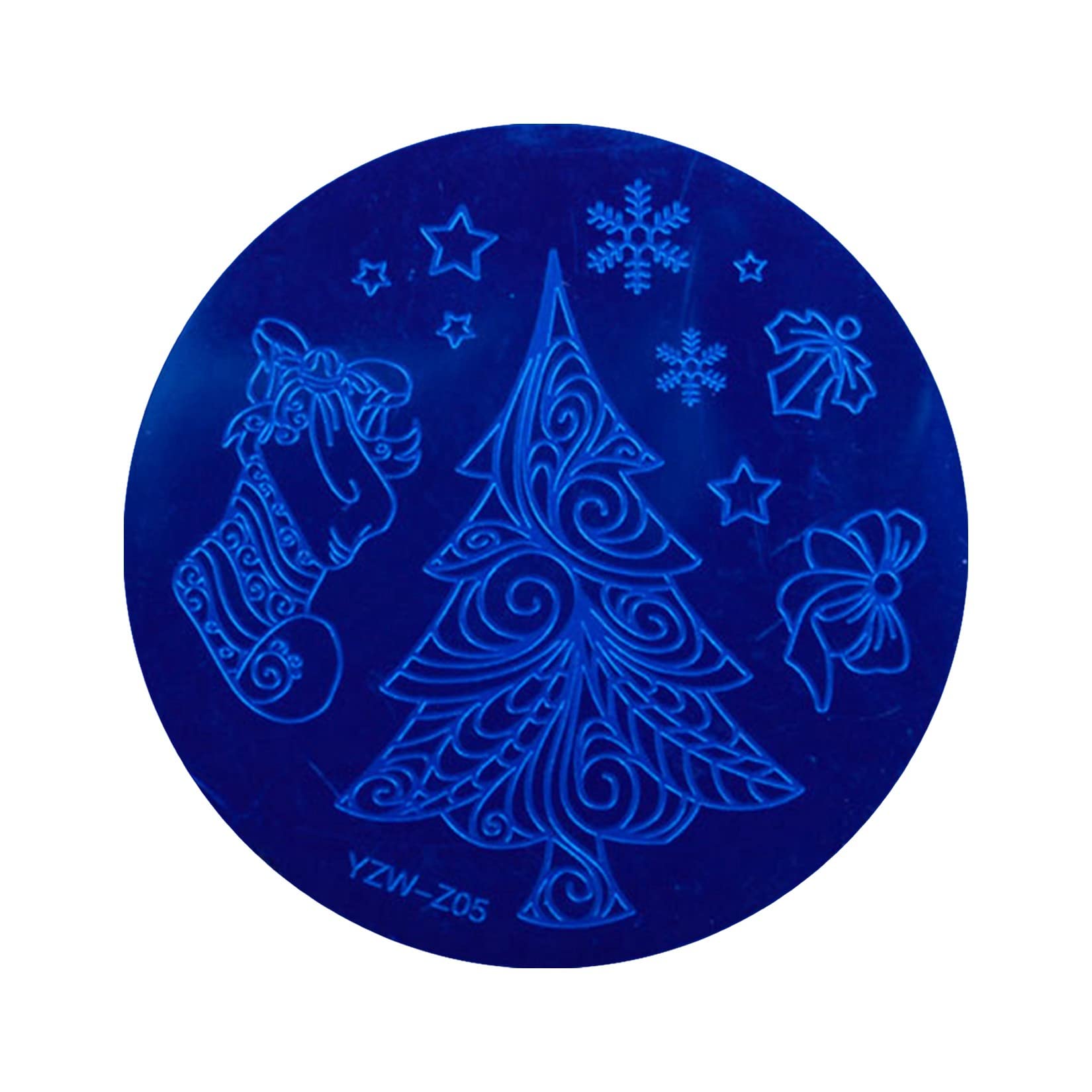 Snowflake Snowman Bowknot Lace Nail Stamp Template - Round Nail Art Printing Plate for Manicure, Salon & Home Use - Christmas Nail Design Tool for DIY & Professional Nail Artists - Perfect for Holiday Parties, Gift Giving & Festive Nail Art