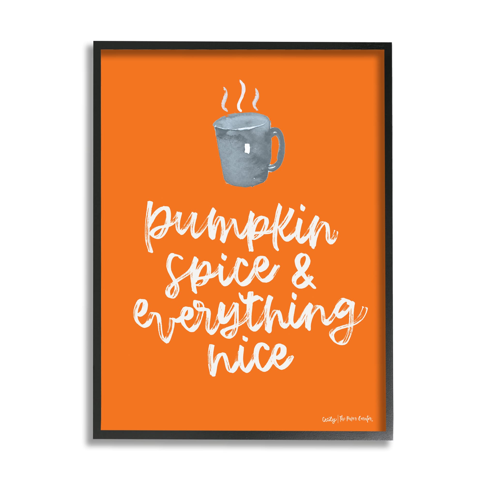 Stupell Industries Pumpkin Spice Coffee Mug with Fall Calligraphy Design by Cecily Moore - Perfect for Autumn Mornings & Cozy Coffee Breaks