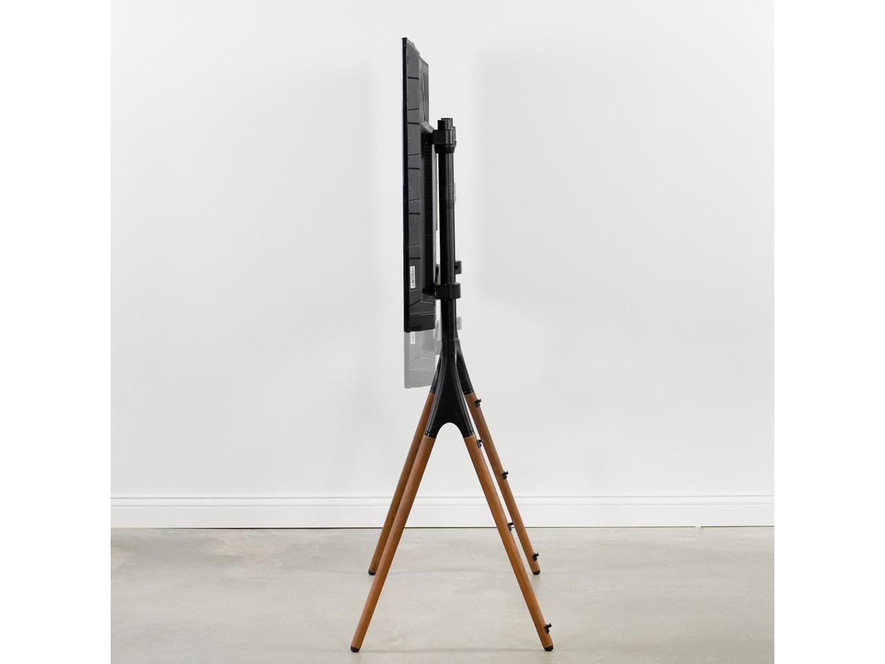 VIVO Adjustable TV Stand Easel for 49-70 Inch LED LCD Screens, 4-Leg Wood & Black Display Stand Holds Up to 88 lbs - Perfect for Living Room, Bedroom or Studio (Model: STAND TV70A) (Open Box)