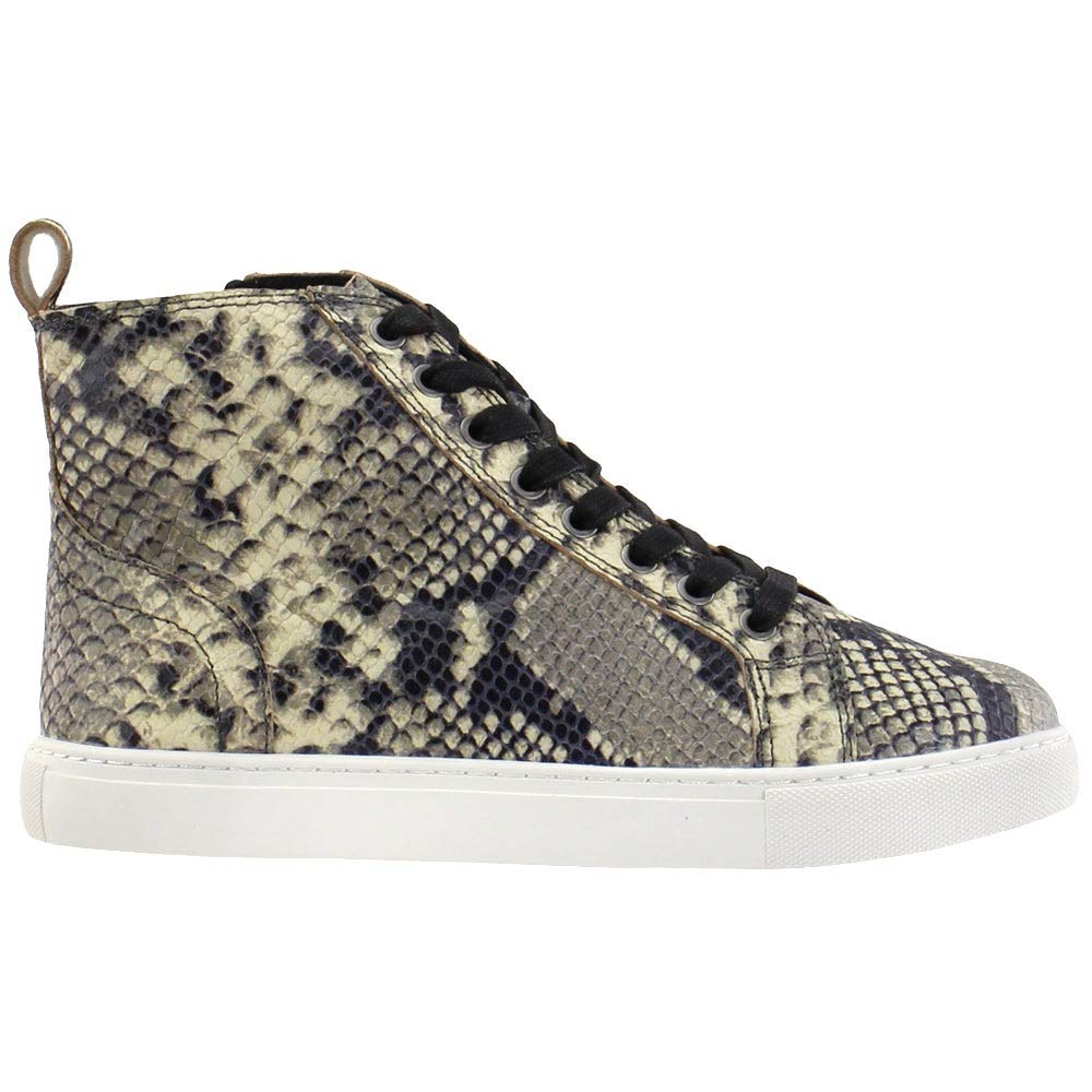 Matisse Women's Entice Snake Print High Top Sneakers - Casual Beige Shoes for Walking, Running & Street Fashion