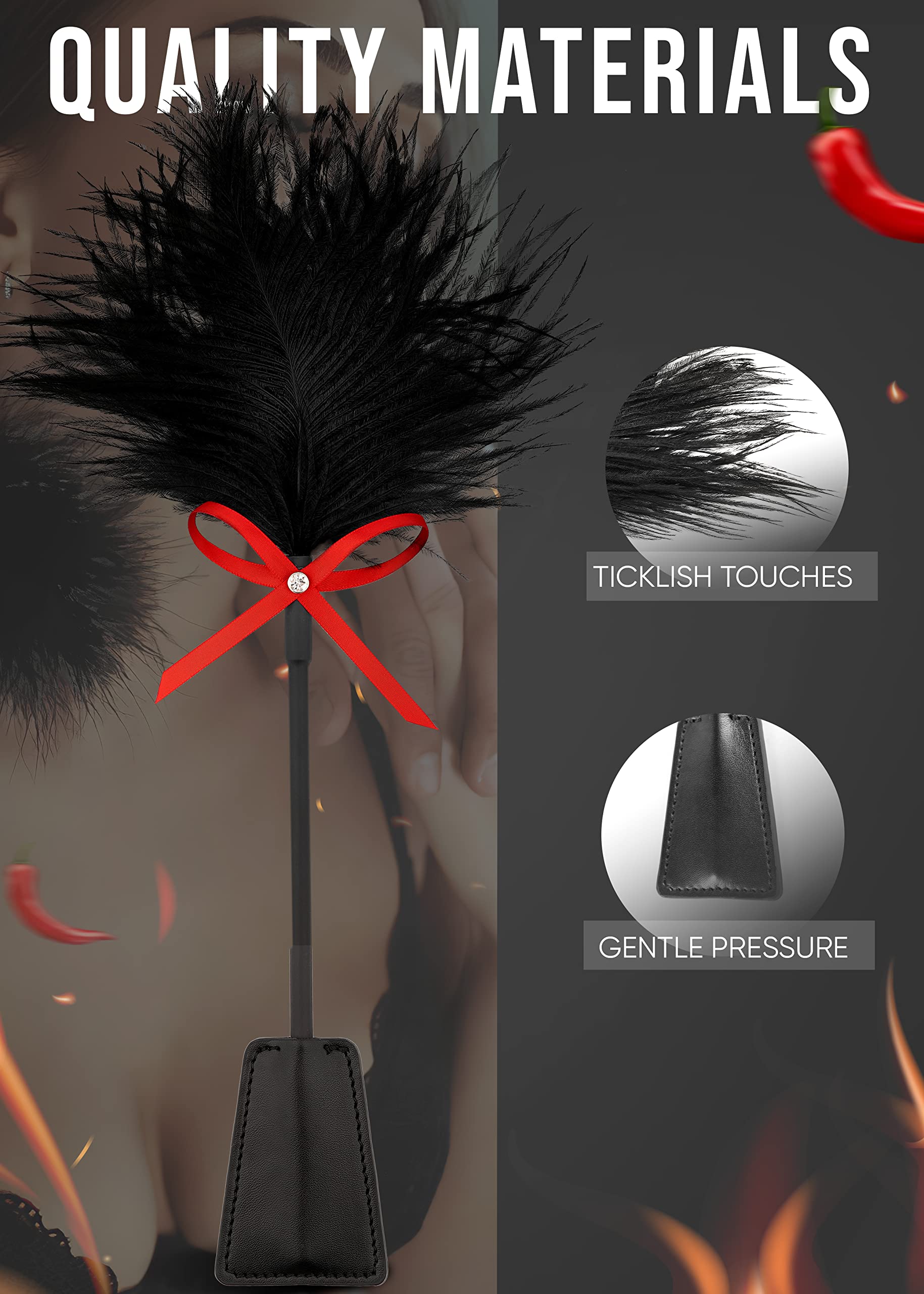 BDSM Feather Whip & Flogger Set for Couples Play