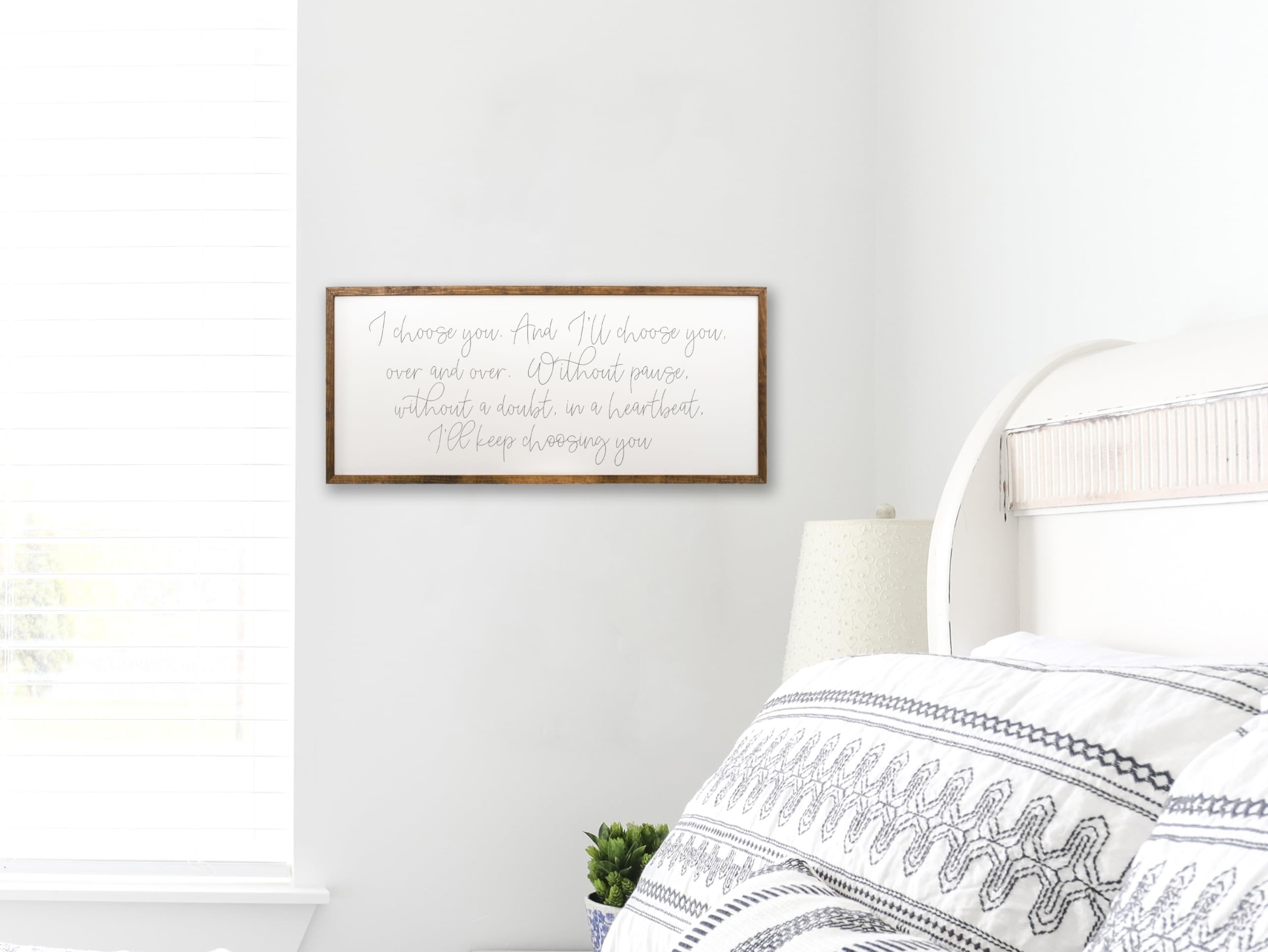 10x20in I Choose You Wall Art - Master Bedroom Decor for Over The Bed