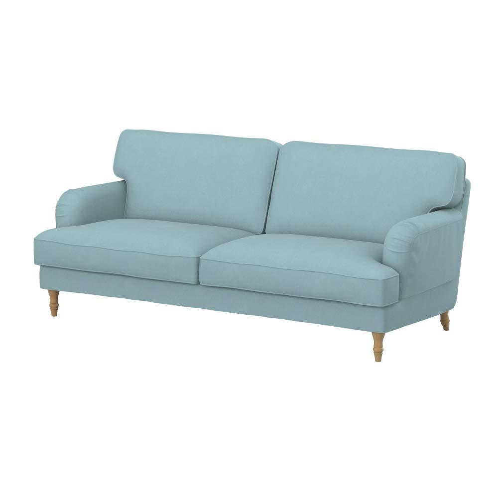 Stocksund 3-Seat Sofa Replacement Cover - Light Blue Majestic Velvet Fabric Slipcover | Perfect for Living Room, Bedroom & Home Decor Refresh