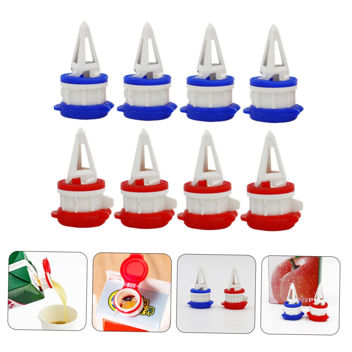 BESTonZON 8-Pack Milk Carton Pourers - Leak-Proof Drink Spouts & Liquid Flow Dividers for Kitchen, Coffee, Tea, Juice - Essential for Fresh Beverage Storage & Serving