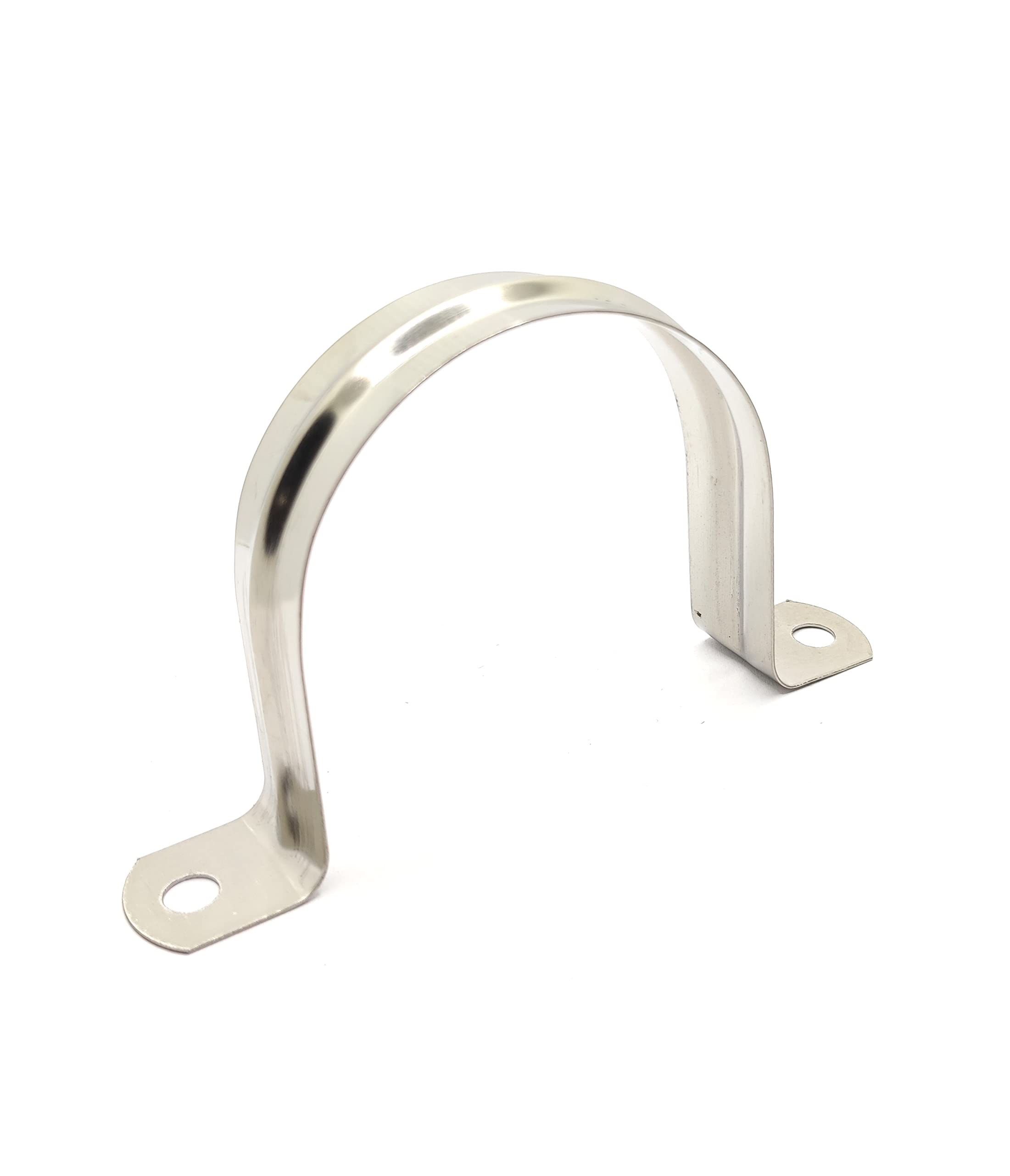 Stainless Steel 60mm/2.36 Inch OD Rigid Pipe Straps - 304 Grade 2-Hole Clamps (2-Pack) for Plumbing, HVAC, and Industrial Pipe Installation