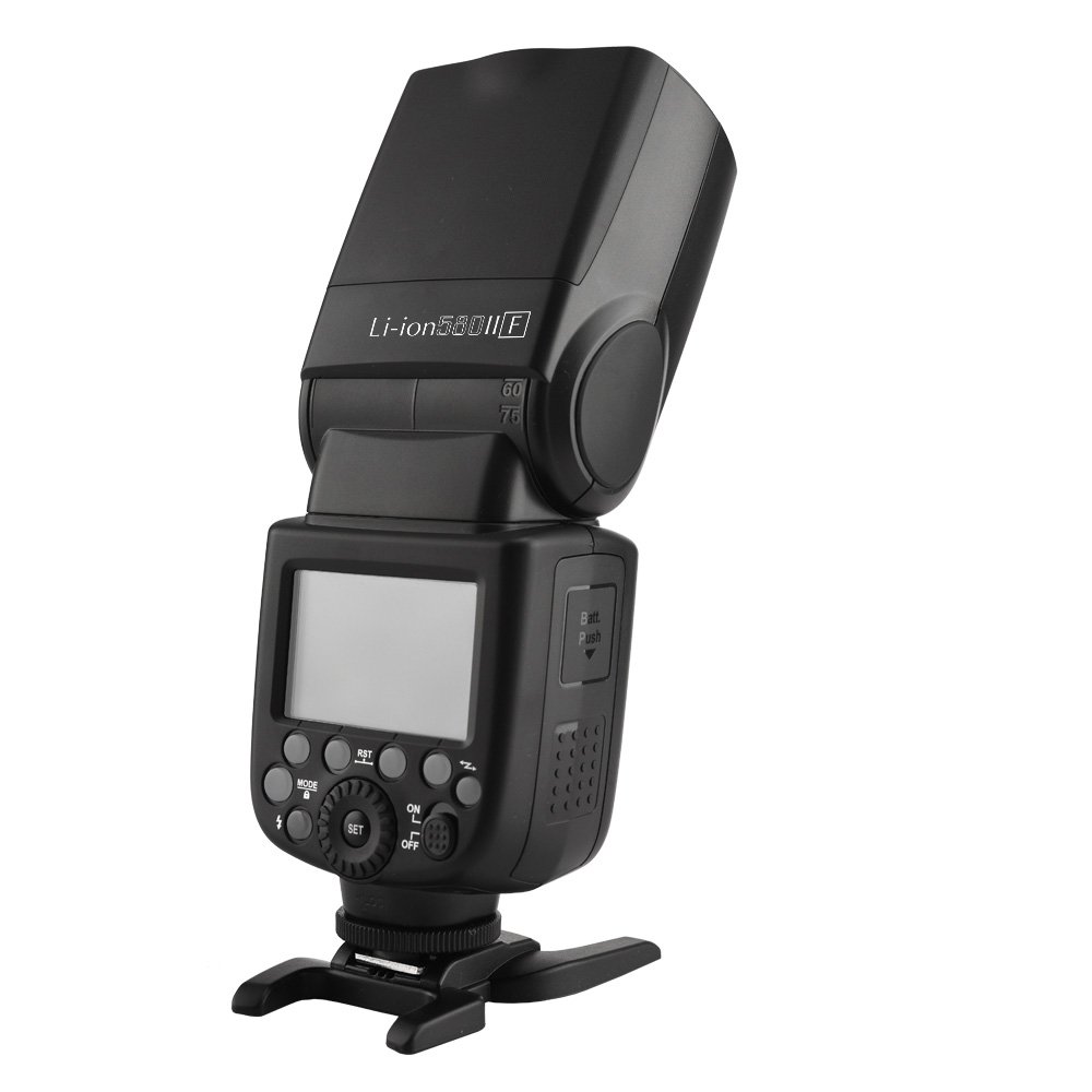 PIXAPRO Fujifilm 70W Li-ION580II TTL Hot Shoe Mount Wireless Speedlite Flash with Optional Triggers - Professional Camera Flash for DSLR & Mirrorless - Perfect for Wedding, Portrait & Studio Photography