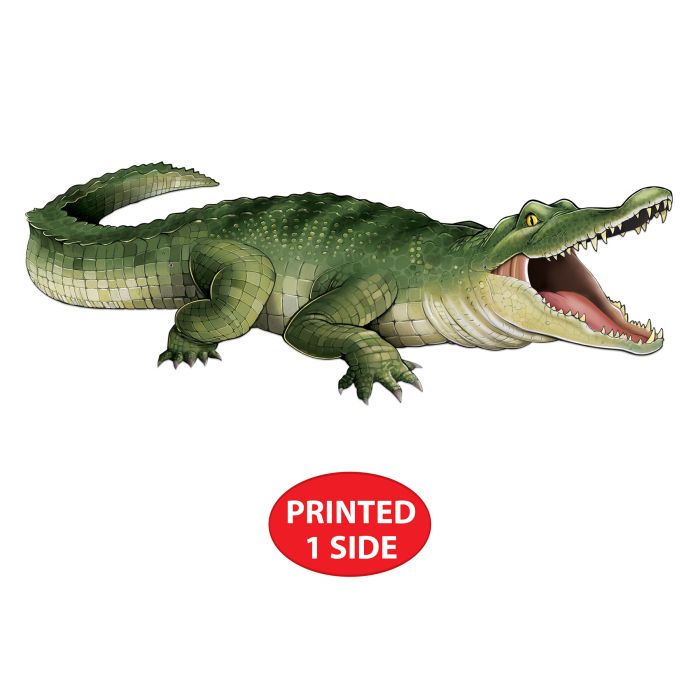 12 Pack Beistle Jointed Crocodile Wall Decoration - Realistic 3D Crawling Reptile Decor for Halloween Party, Jungle Theme Birthday, Classroom & Nursery Room Decorations