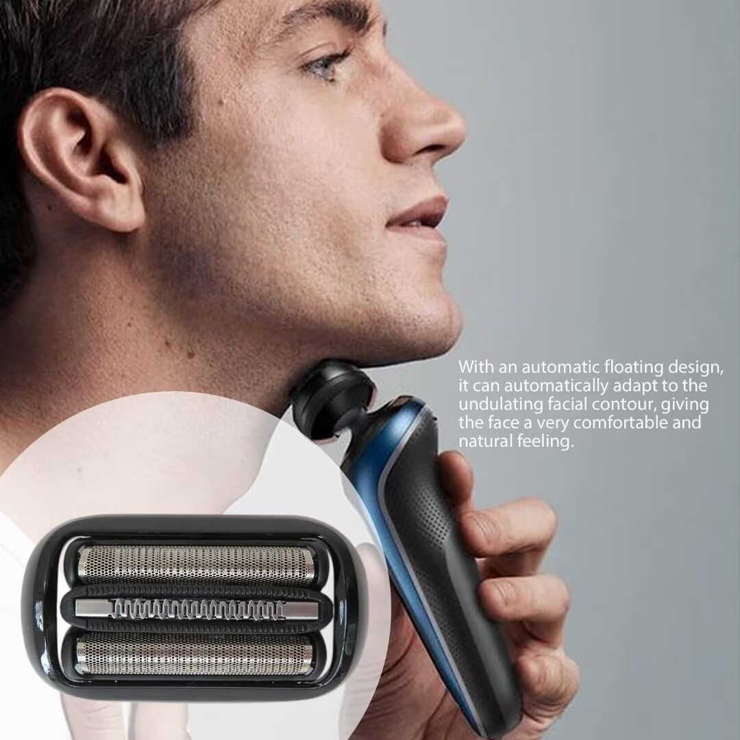 Upgraded 53B 6020s, 6040cs, 6075cc, 6072cc, 6090cc Replacement Shaver Heads for Braun Series 5 & 6 Electric Shavers - Compatible with All Generations - Perfect for Travel, Home, and Daily Grooming