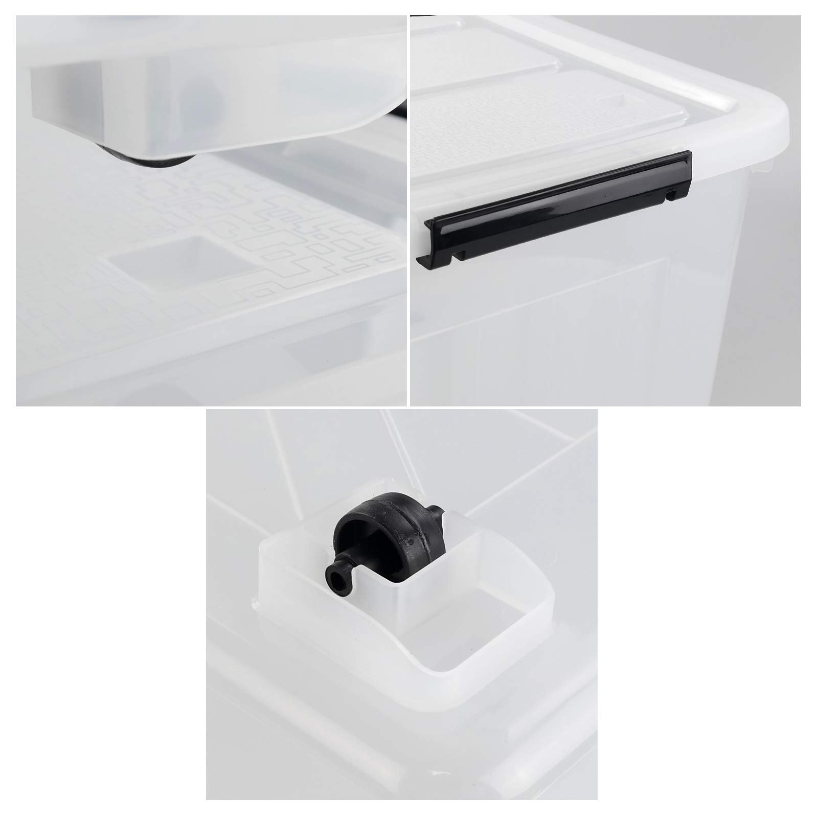 4 Pack Large Plastic Storage Boxes with Wheels & Lids - 70L Heavy Duty Organizing Bins for Home, Garage, Office - Stackable Rolling Storage Containers for Clothes, Toys, Seasonal Decorations