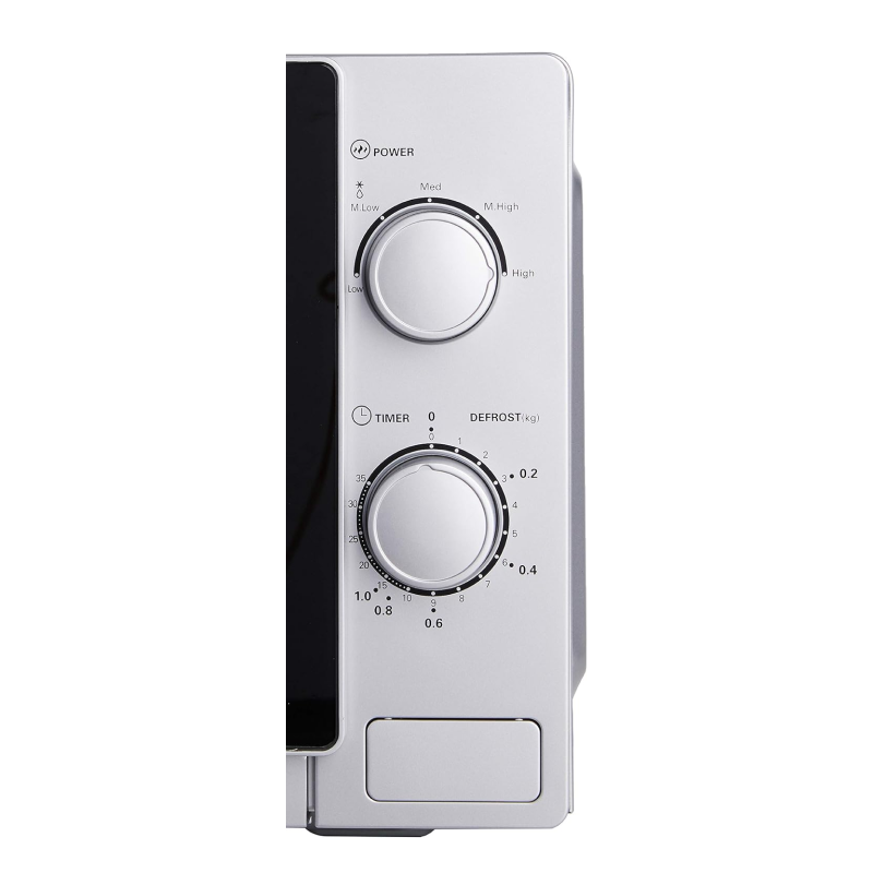 Cornell CMOS201SL 20L Microwave Oven - 700W Countertop Silver Compact Oven with 5 Power Levels | Perfect for Small Kitchens, Dorms & Office Break Rooms