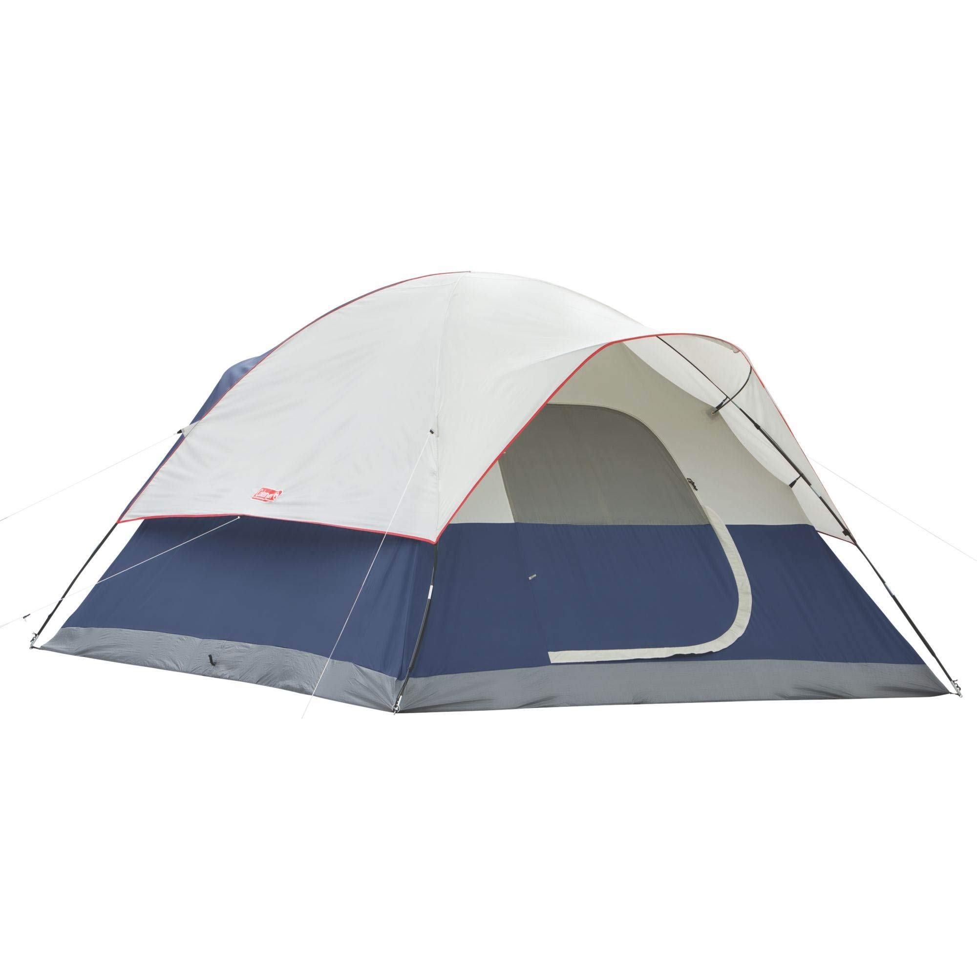 Coleman Elite Sundome 6-Person Camping Tent with Built-In LED Lighting System - Weatherproof, Rainfly Included, Wind-Resistant Up to 35 MPH - Perfect for Family Camping, Backpacking & Outdoor Adventures