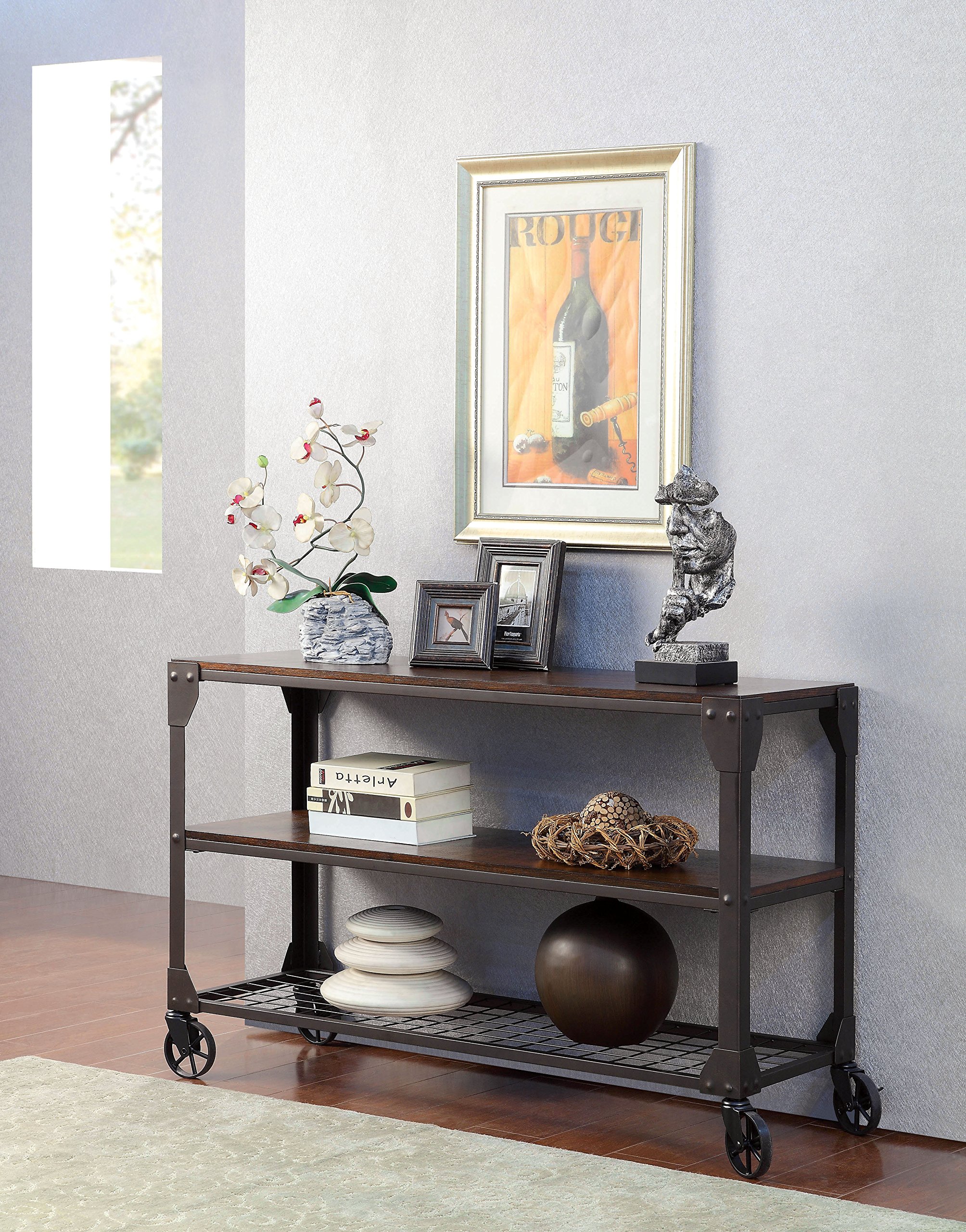 Furniture of America Kastas 4-Piece Industrial Accent Tables Set - Black Metal Coffee Table & End Tables for Living Room, Office & Dorm Decor