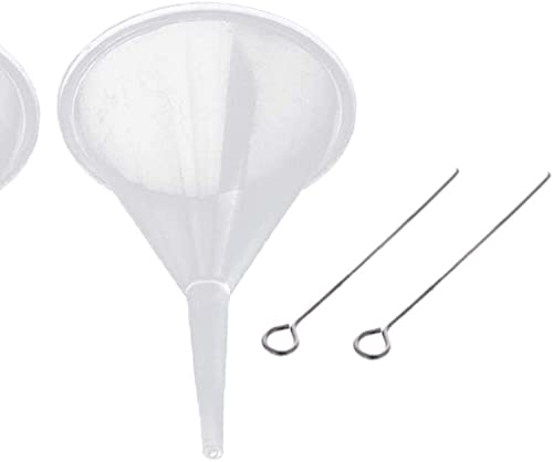 Small Plastic Funnels for Perfume Oil Filling - 40mm Diameter (2 Pack) - Perfect for Essential Oils, DIY Bottles & Small Container Refilling