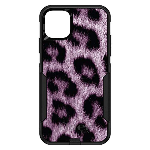 Purple Black Leopard Fur Skin Print On Black Case